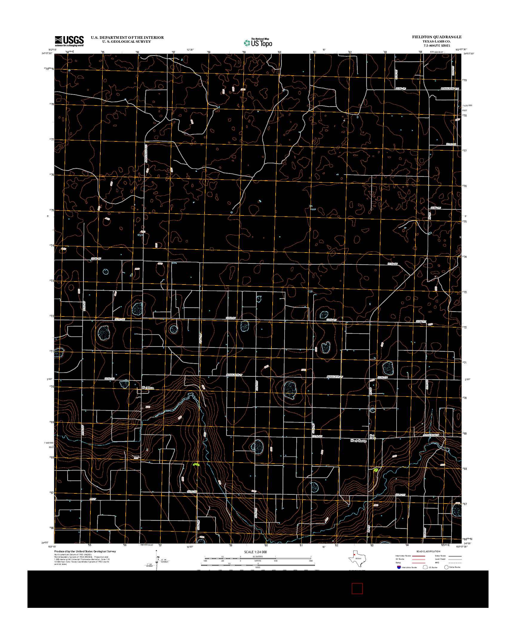 USGS US TOPO 7.5-MINUTE MAP FOR FIELDTON, TX 2012