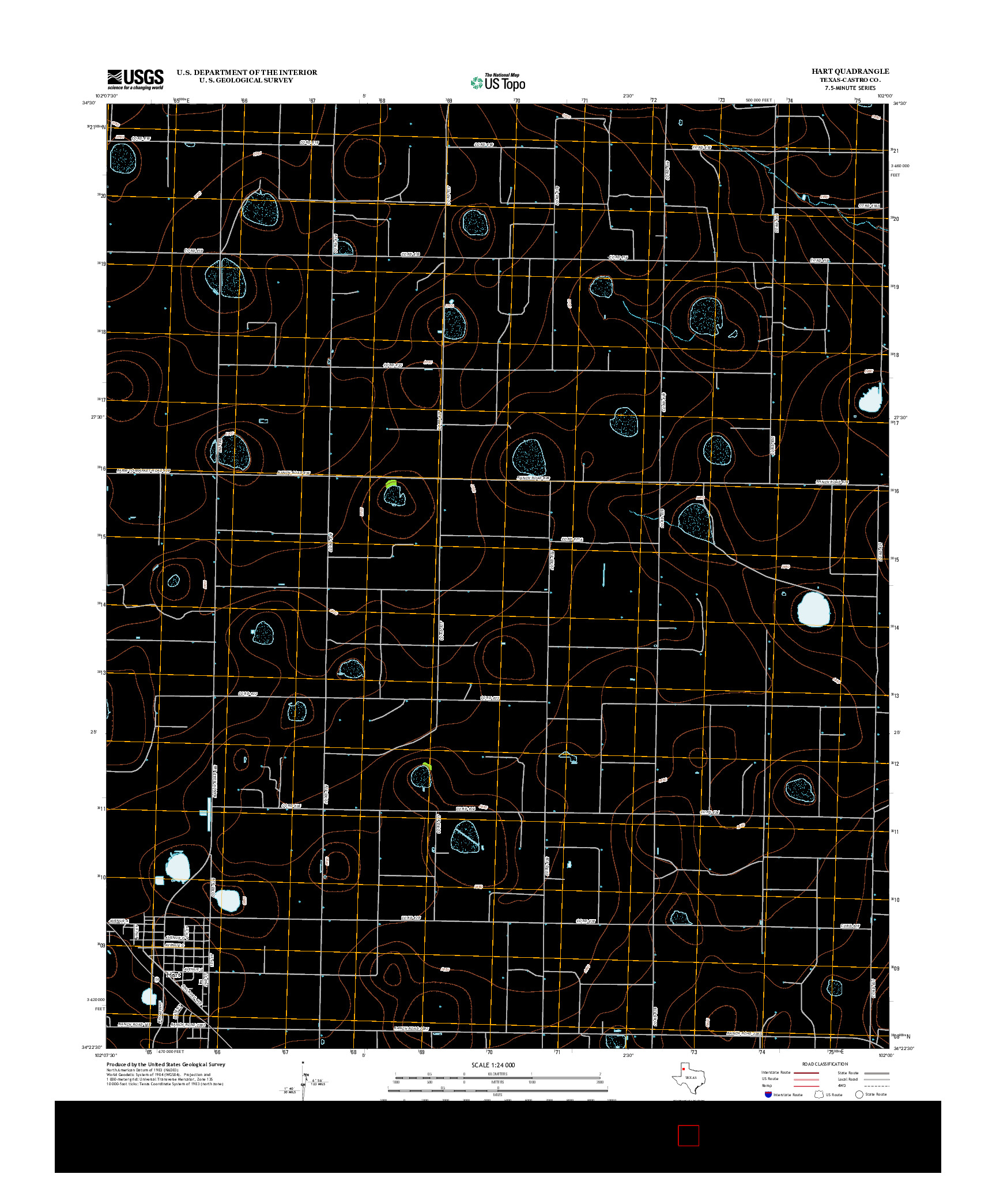 USGS US TOPO 7.5-MINUTE MAP FOR HART, TX 2012