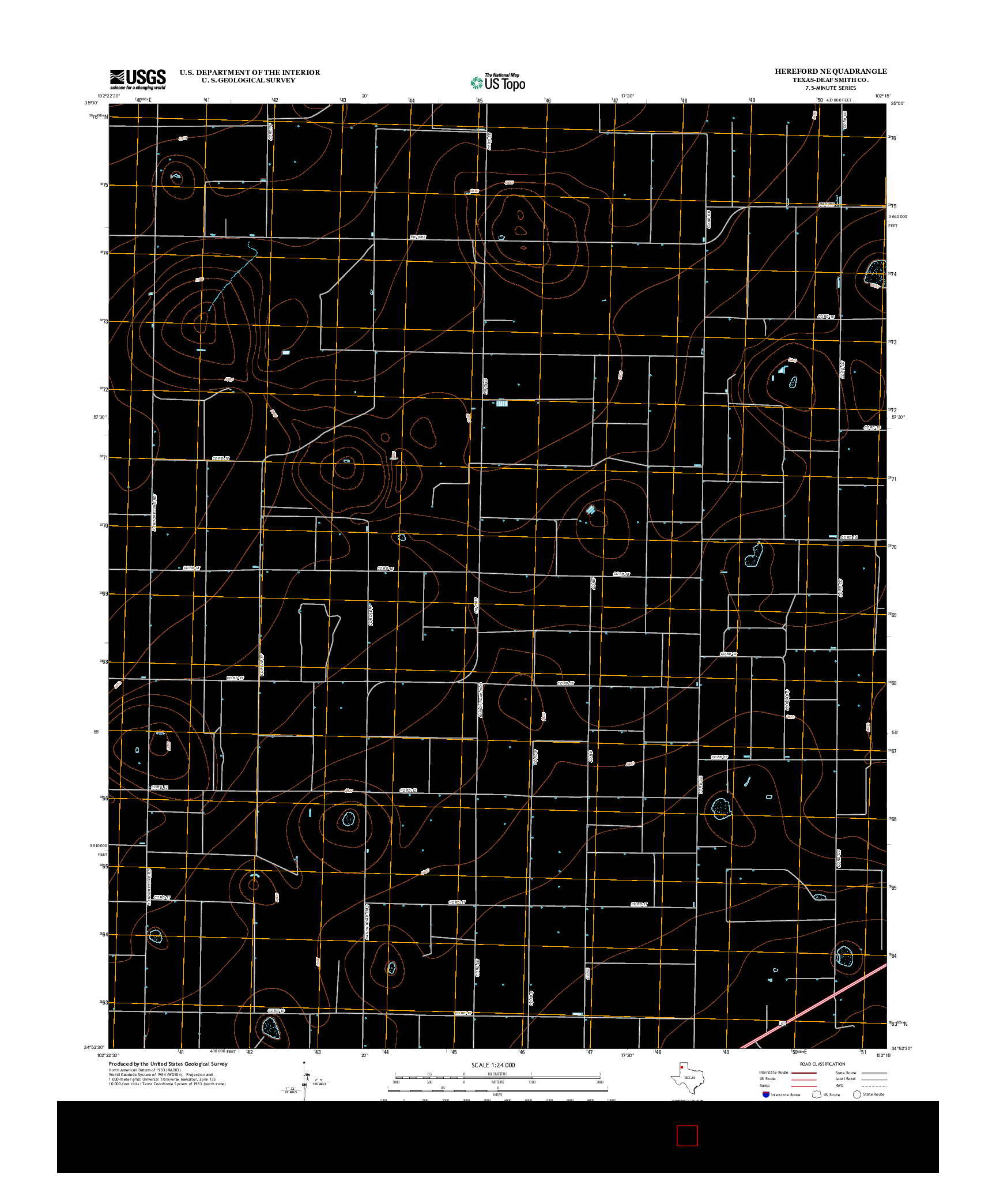 USGS US TOPO 7.5-MINUTE MAP FOR HEREFORD NE, TX 2012