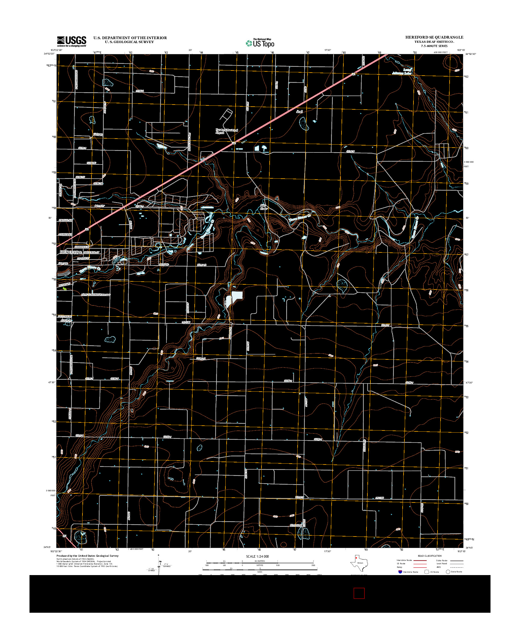 USGS US TOPO 7.5-MINUTE MAP FOR HEREFORD SE, TX 2012