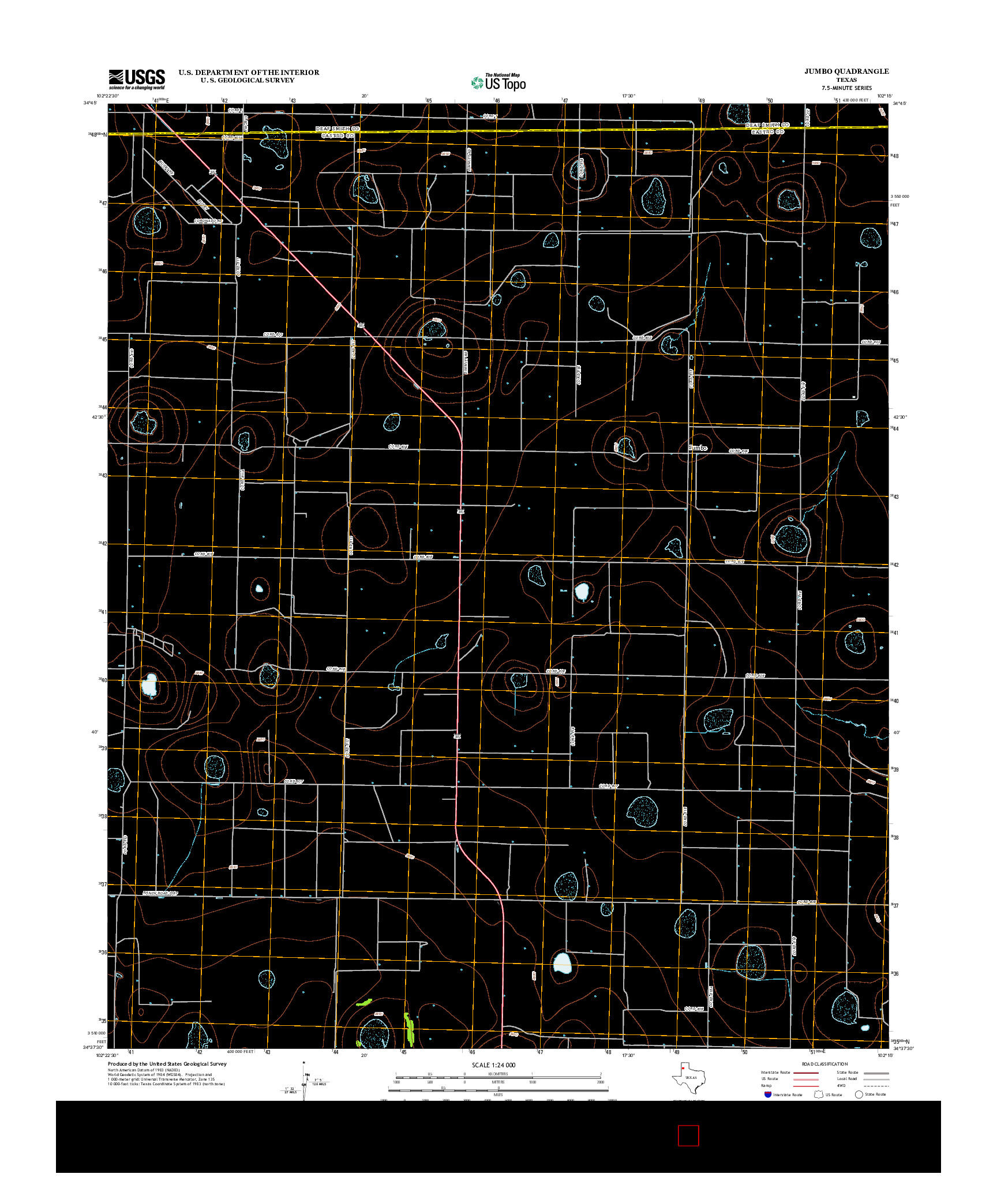 USGS US TOPO 7.5-MINUTE MAP FOR JUMBO, TX 2012