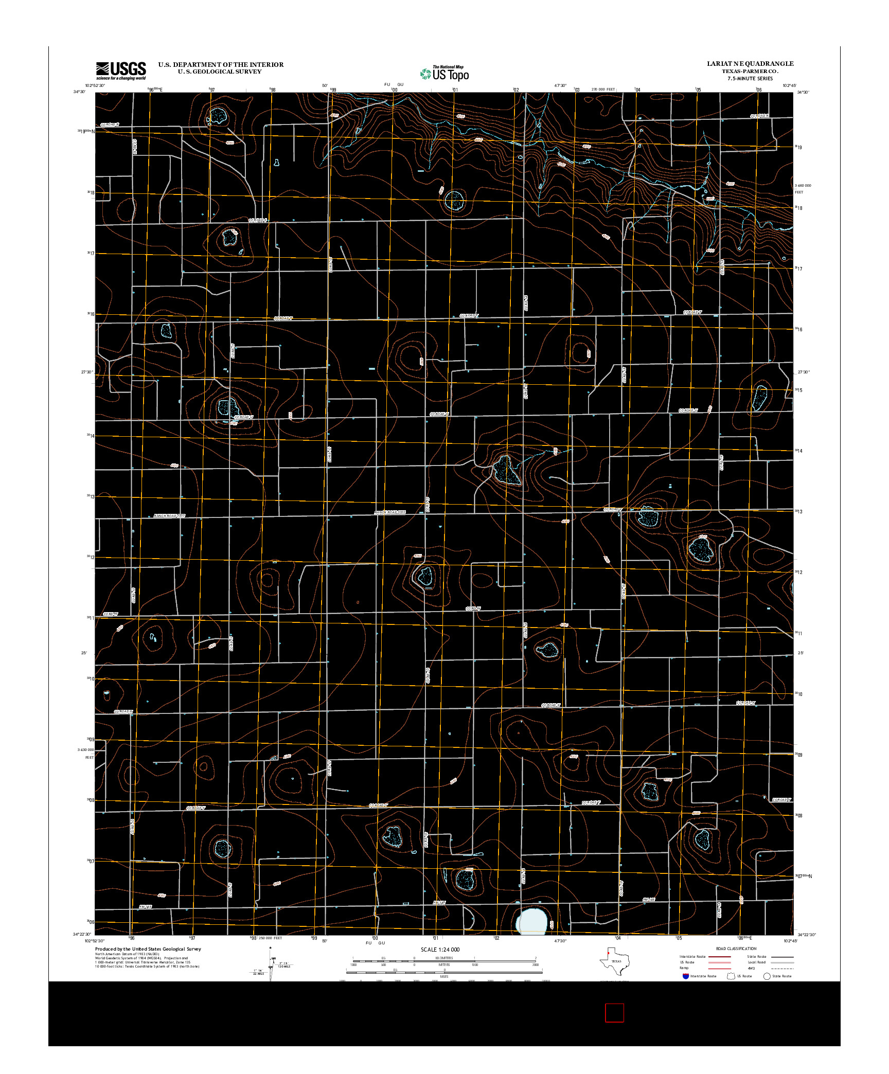 USGS US TOPO 7.5-MINUTE MAP FOR LARIAT NE, TX 2012