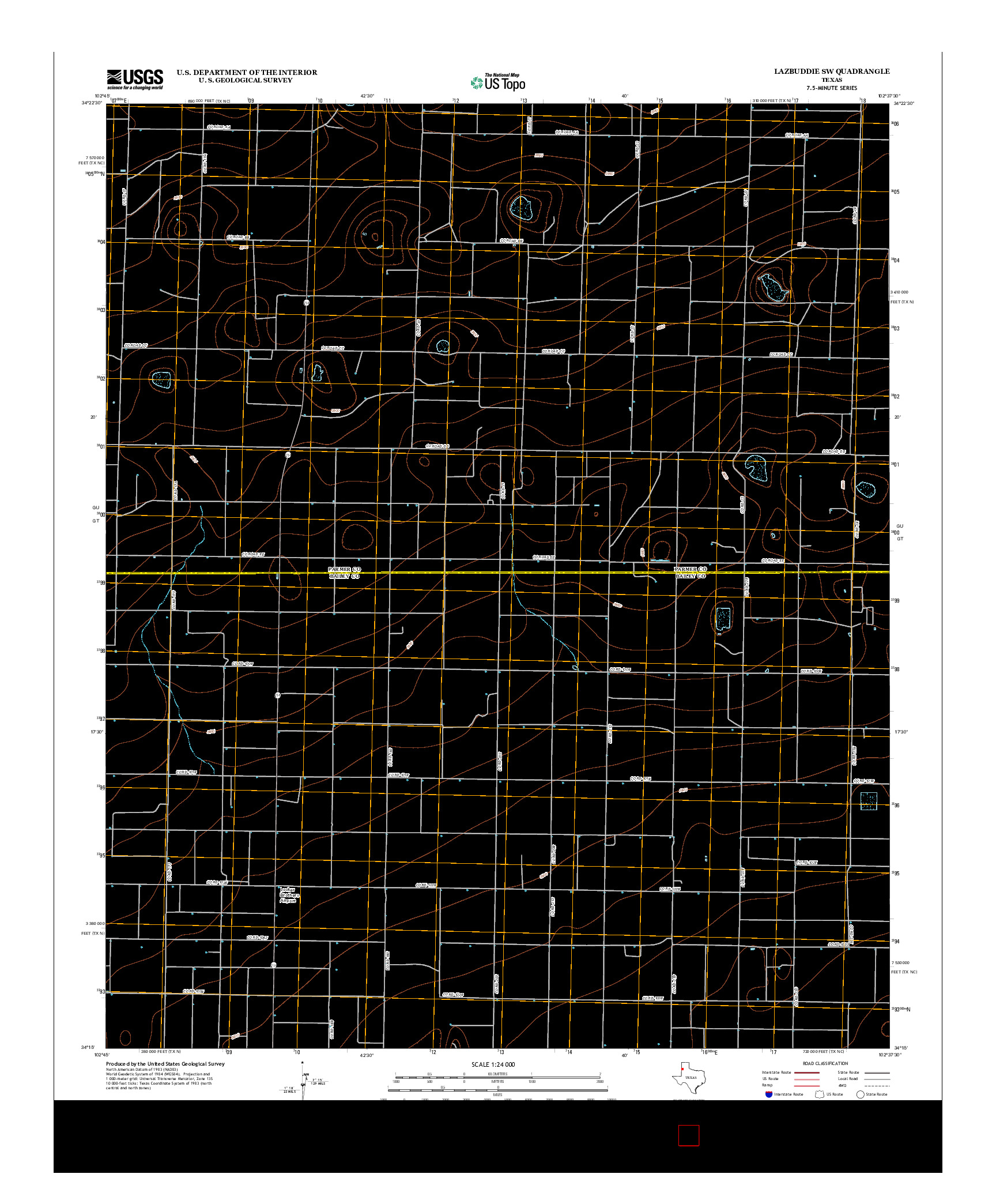 USGS US TOPO 7.5-MINUTE MAP FOR LAZBUDDIE SW, TX 2012