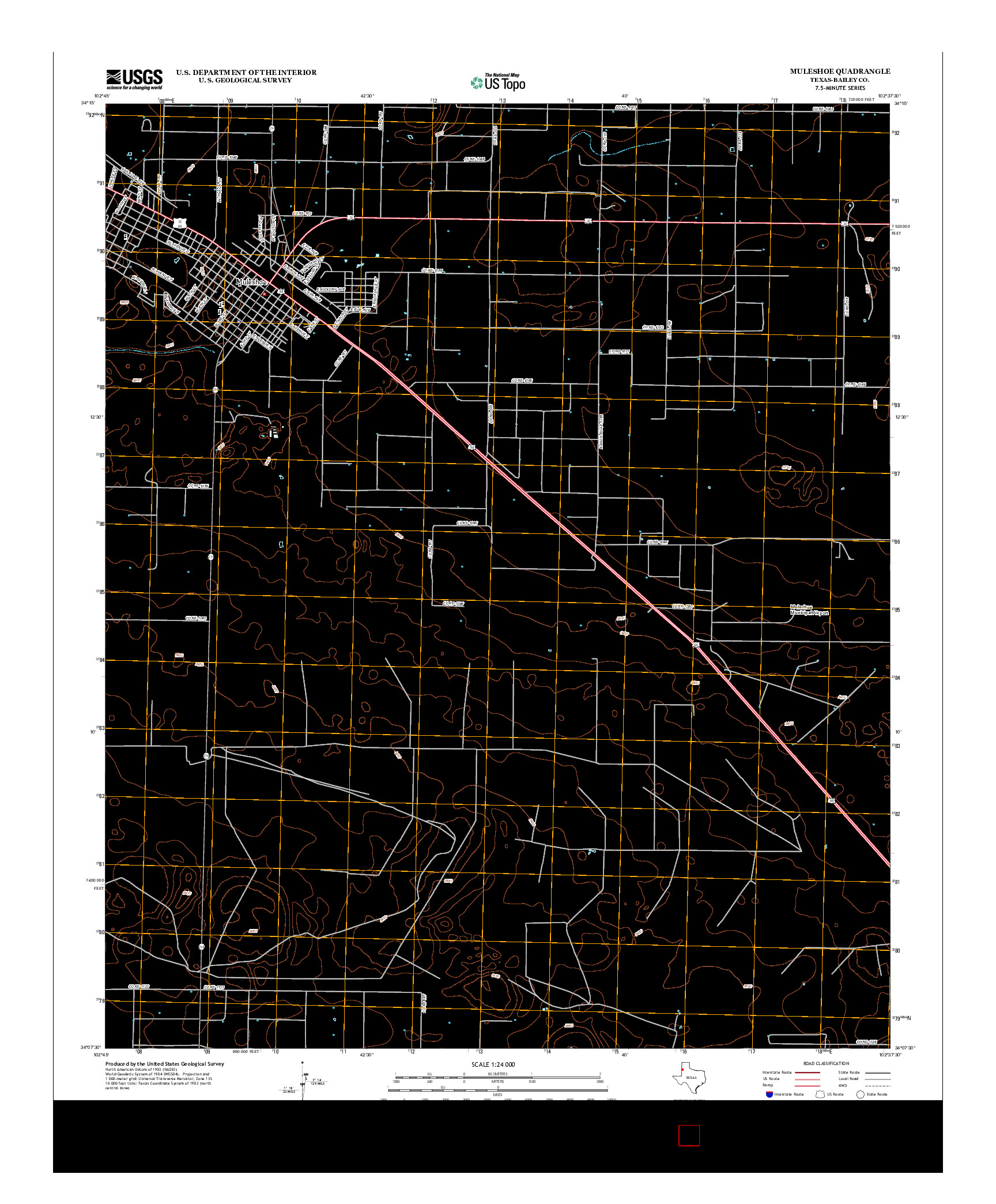 USGS US TOPO 7.5-MINUTE MAP FOR MULESHOE, TX 2012