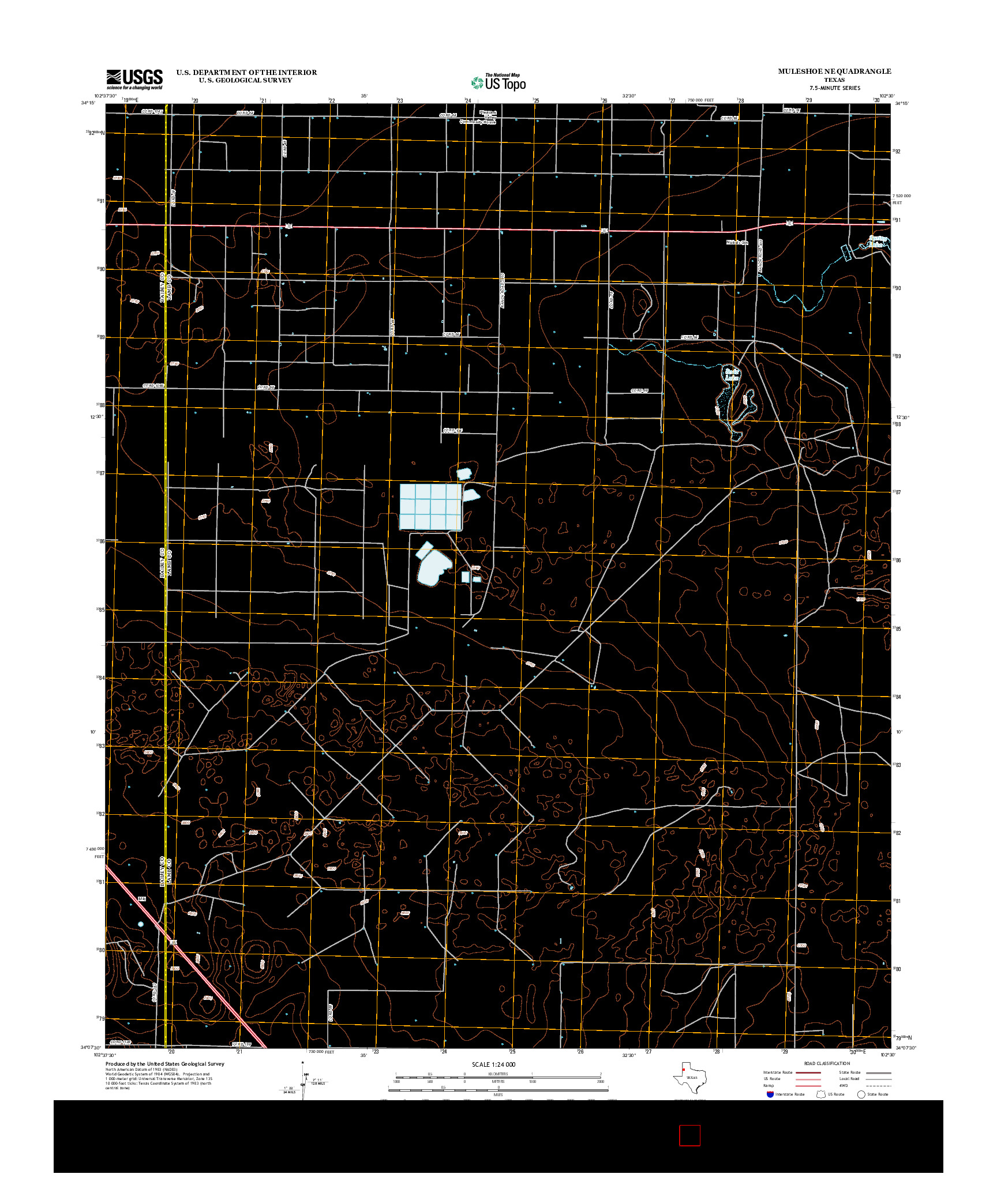 USGS US TOPO 7.5-MINUTE MAP FOR MULESHOE NE, TX 2012