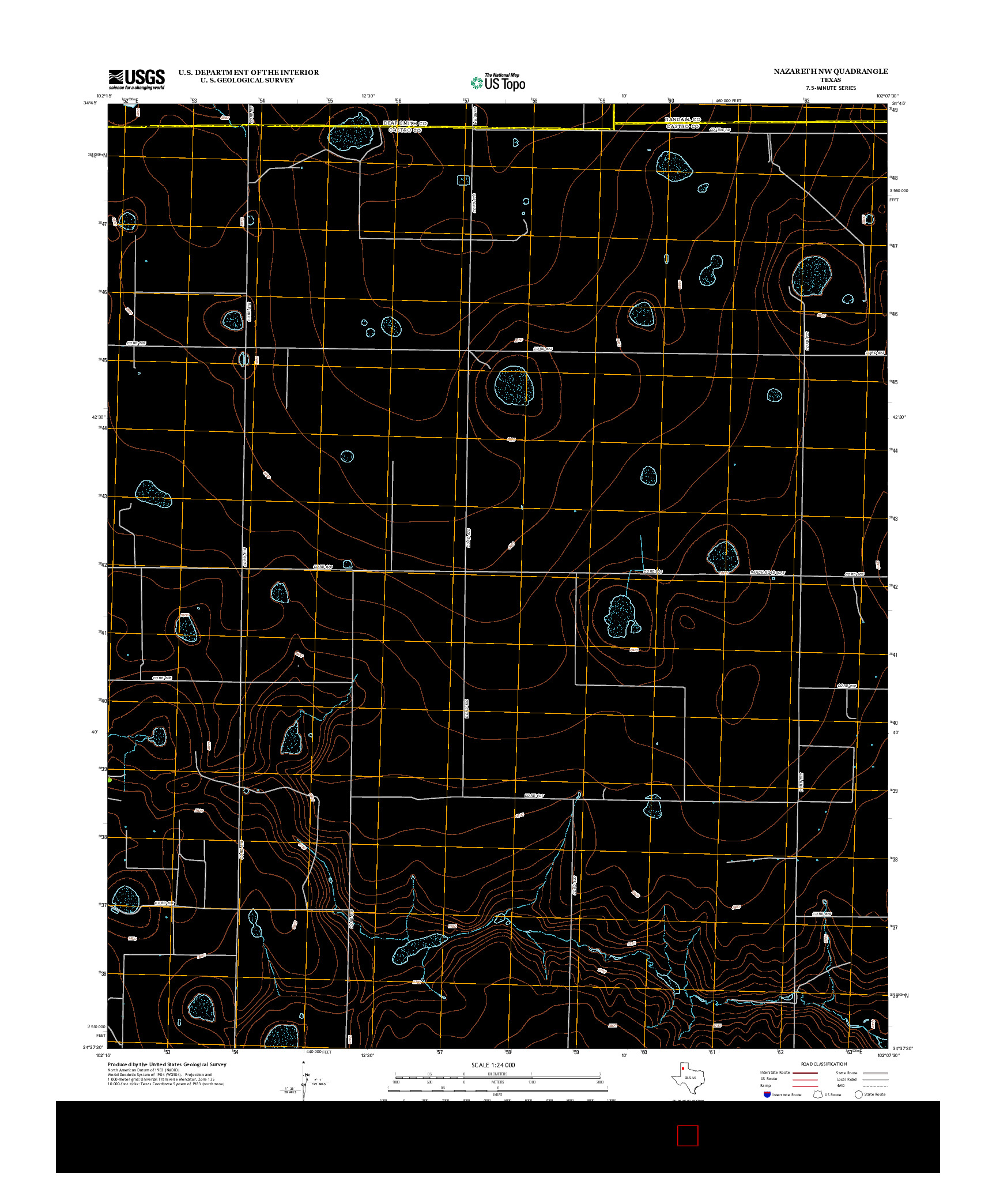 USGS US TOPO 7.5-MINUTE MAP FOR NAZARETH NW, TX 2012