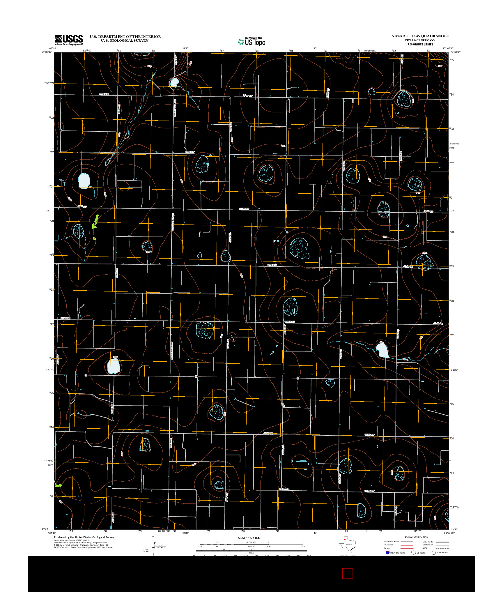 USGS US TOPO 7.5-MINUTE MAP FOR NAZARETH SW, TX 2012