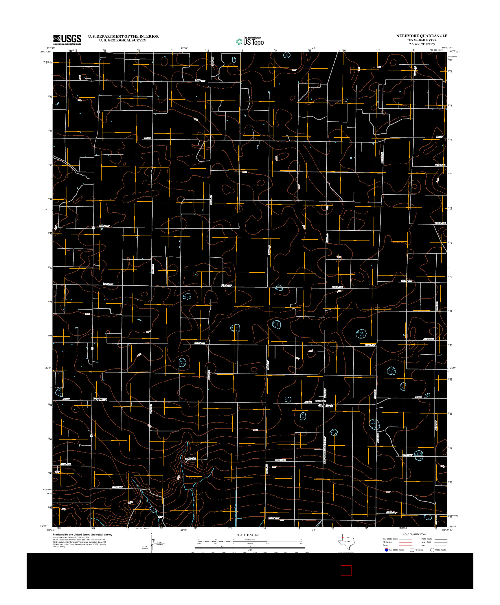 USGS US TOPO 7.5-MINUTE MAP FOR NEEDMORE, TX 2012