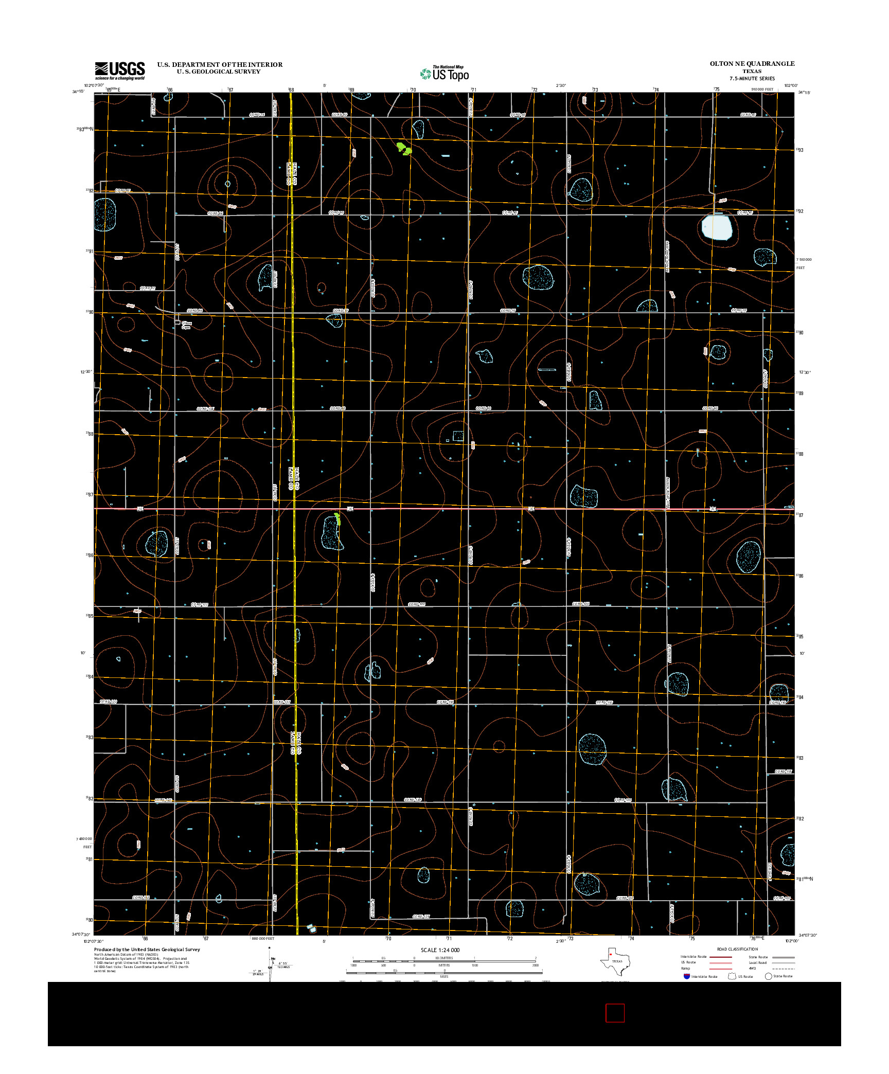 USGS US TOPO 7.5-MINUTE MAP FOR OLTON NE, TX 2012