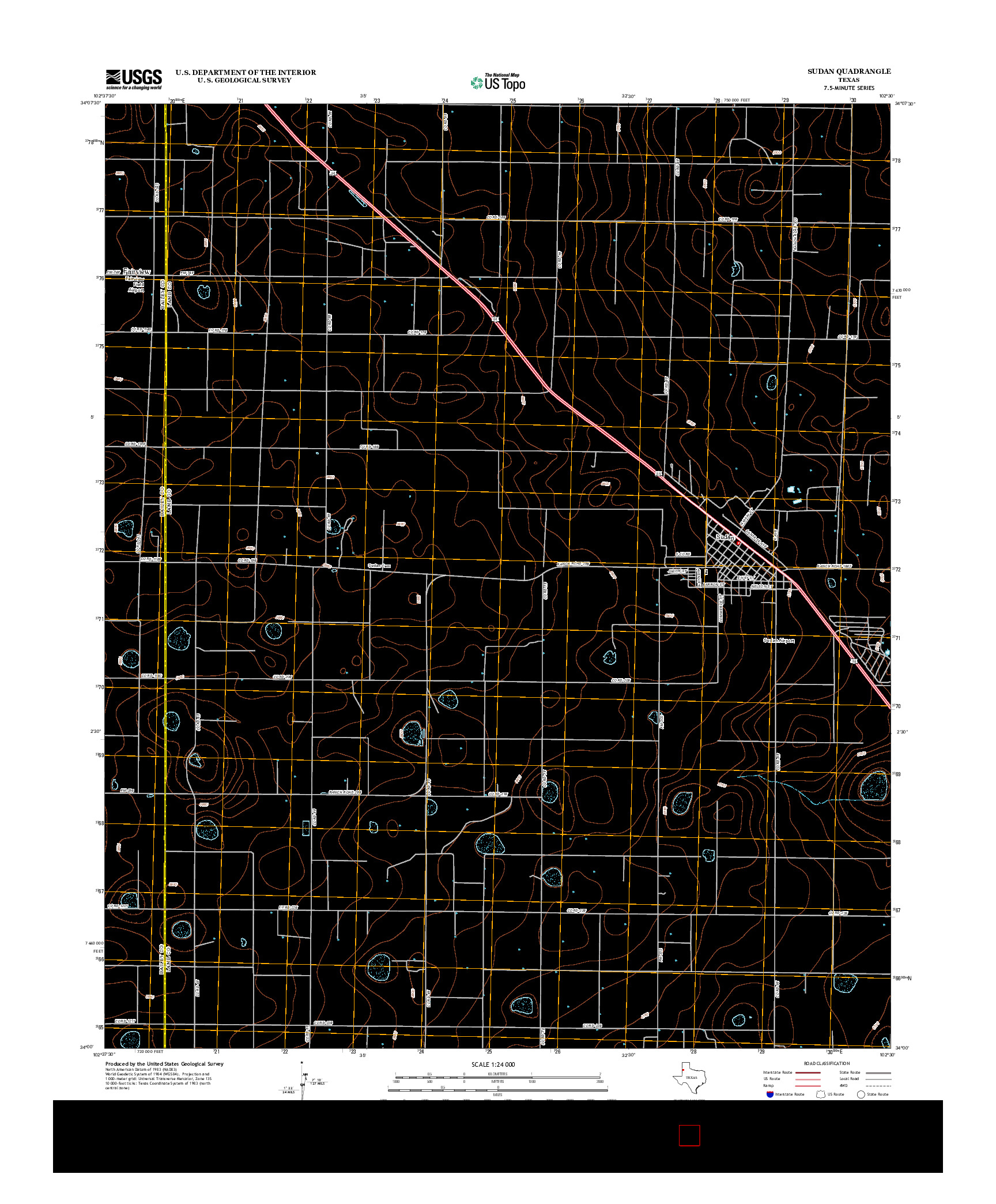 USGS US TOPO 7.5-MINUTE MAP FOR SUDAN, TX 2012
