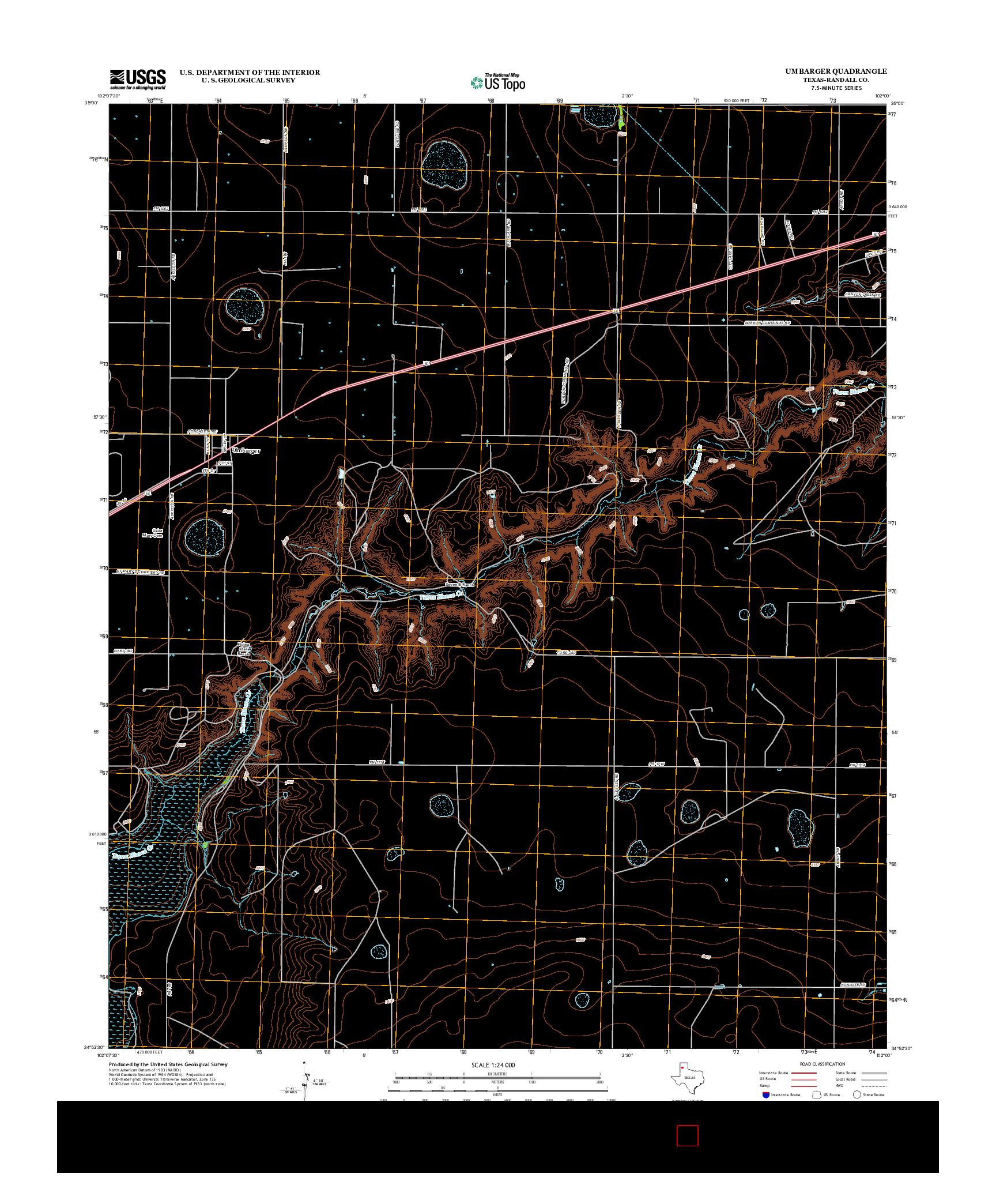 USGS US TOPO 7.5-MINUTE MAP FOR UMBARGER, TX 2012