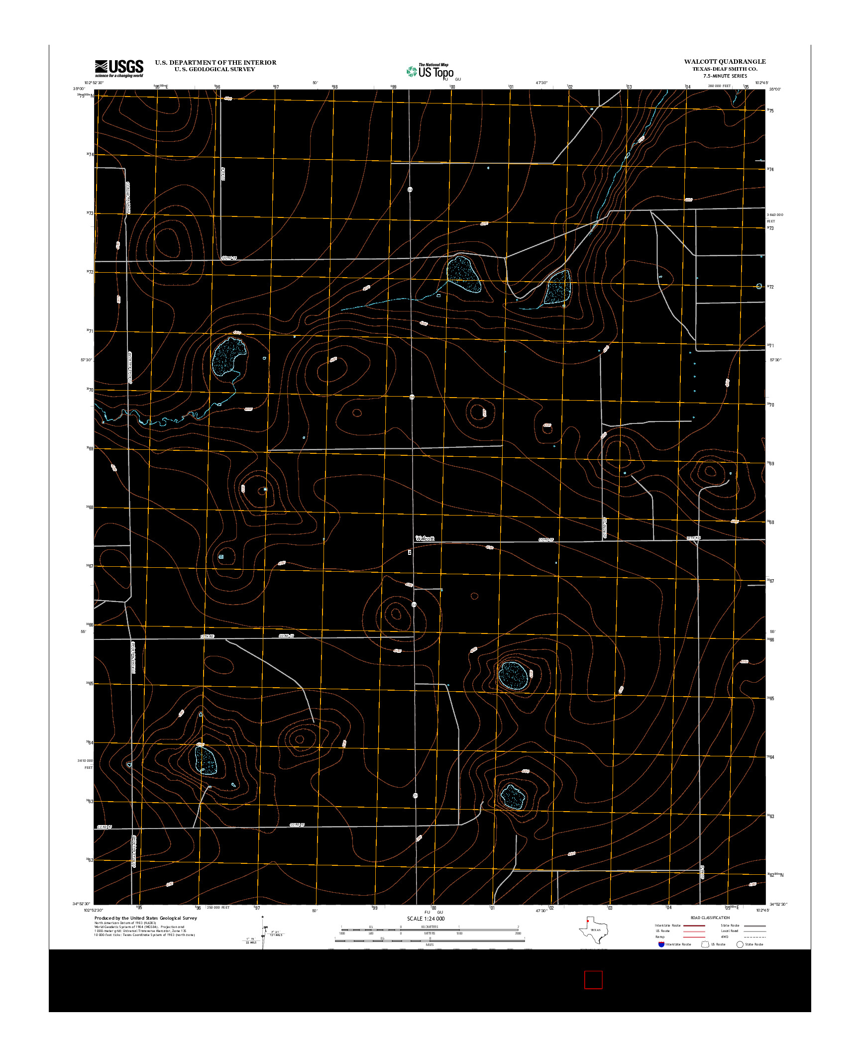 USGS US TOPO 7.5-MINUTE MAP FOR WALCOTT, TX 2012