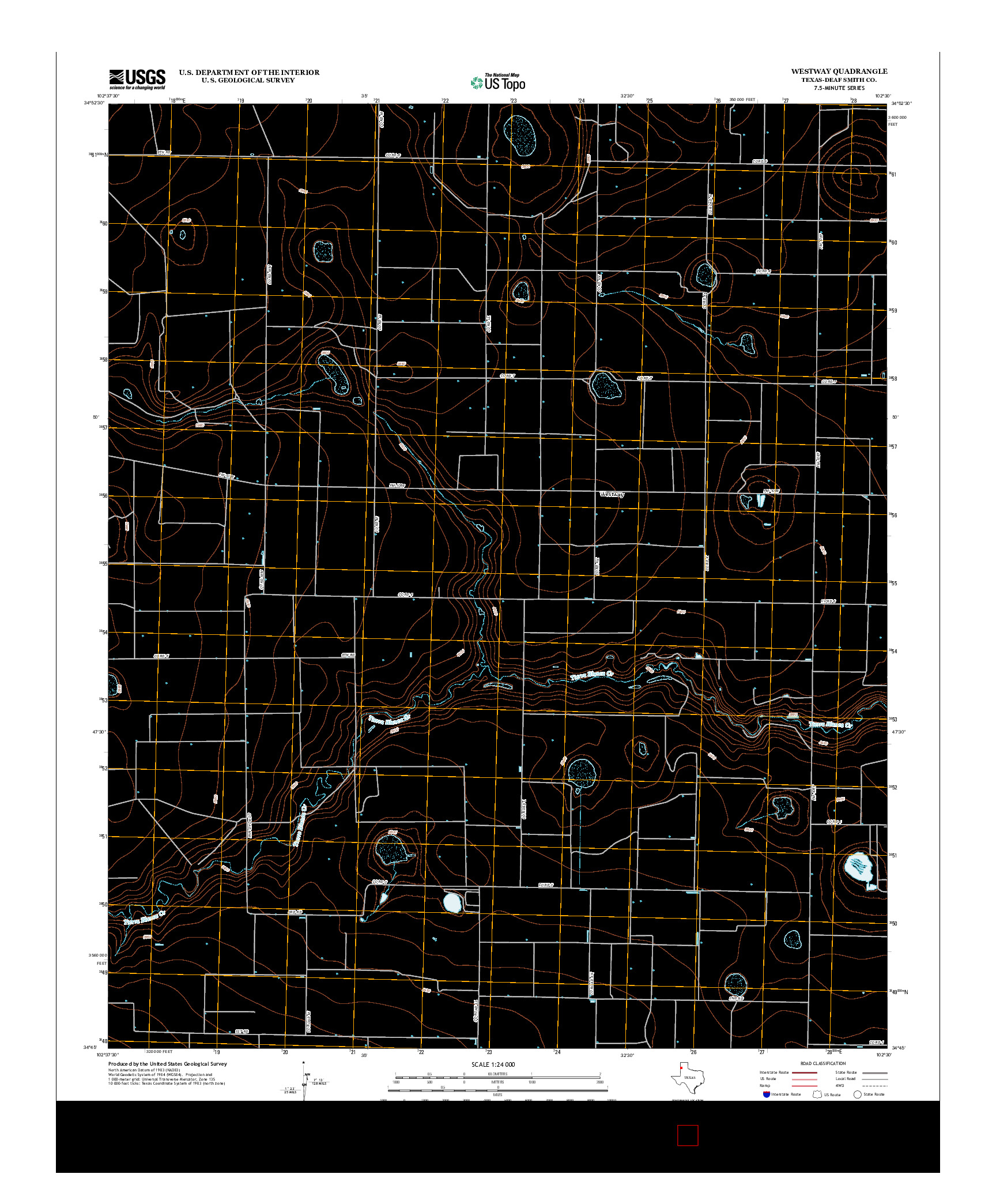 USGS US TOPO 7.5-MINUTE MAP FOR WESTWAY, TX 2012