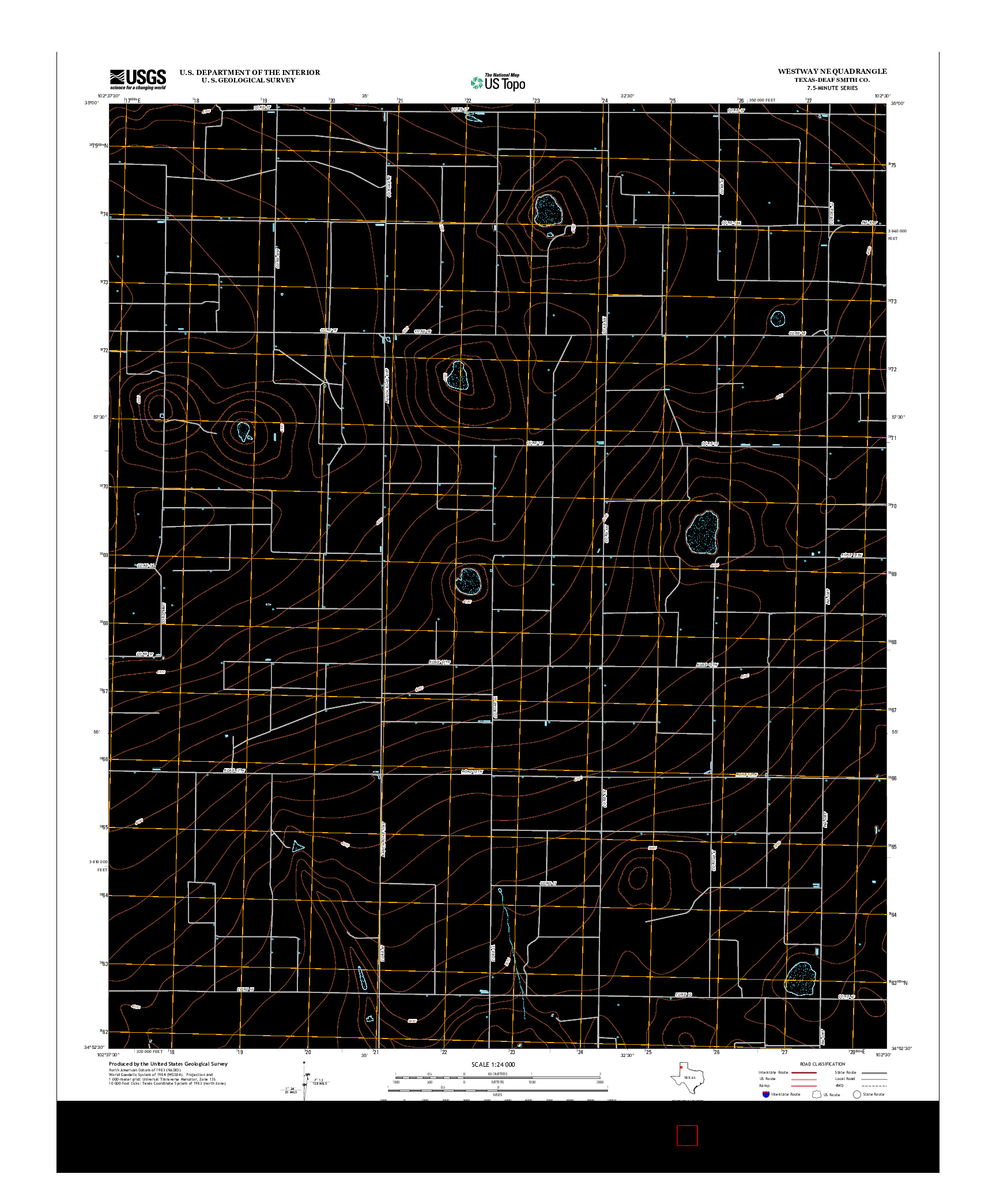 USGS US TOPO 7.5-MINUTE MAP FOR WESTWAY NE, TX 2012