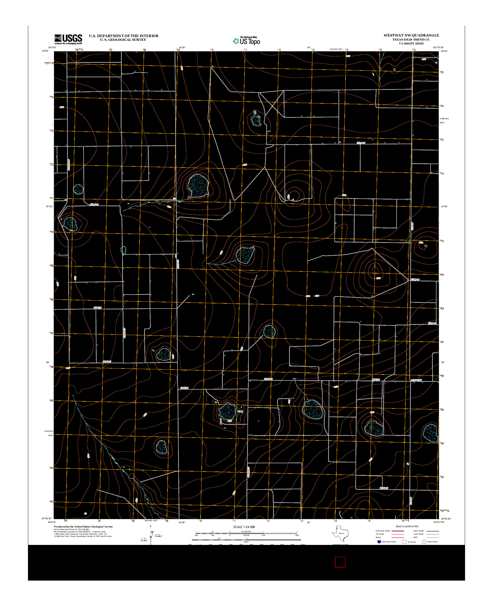 USGS US TOPO 7.5-MINUTE MAP FOR WESTWAY NW, TX 2012