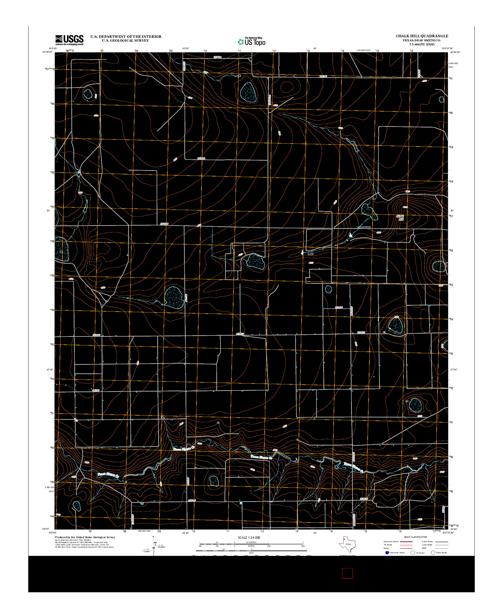 USGS US TOPO 7.5-MINUTE MAP FOR CHALK HILL, TX 2012