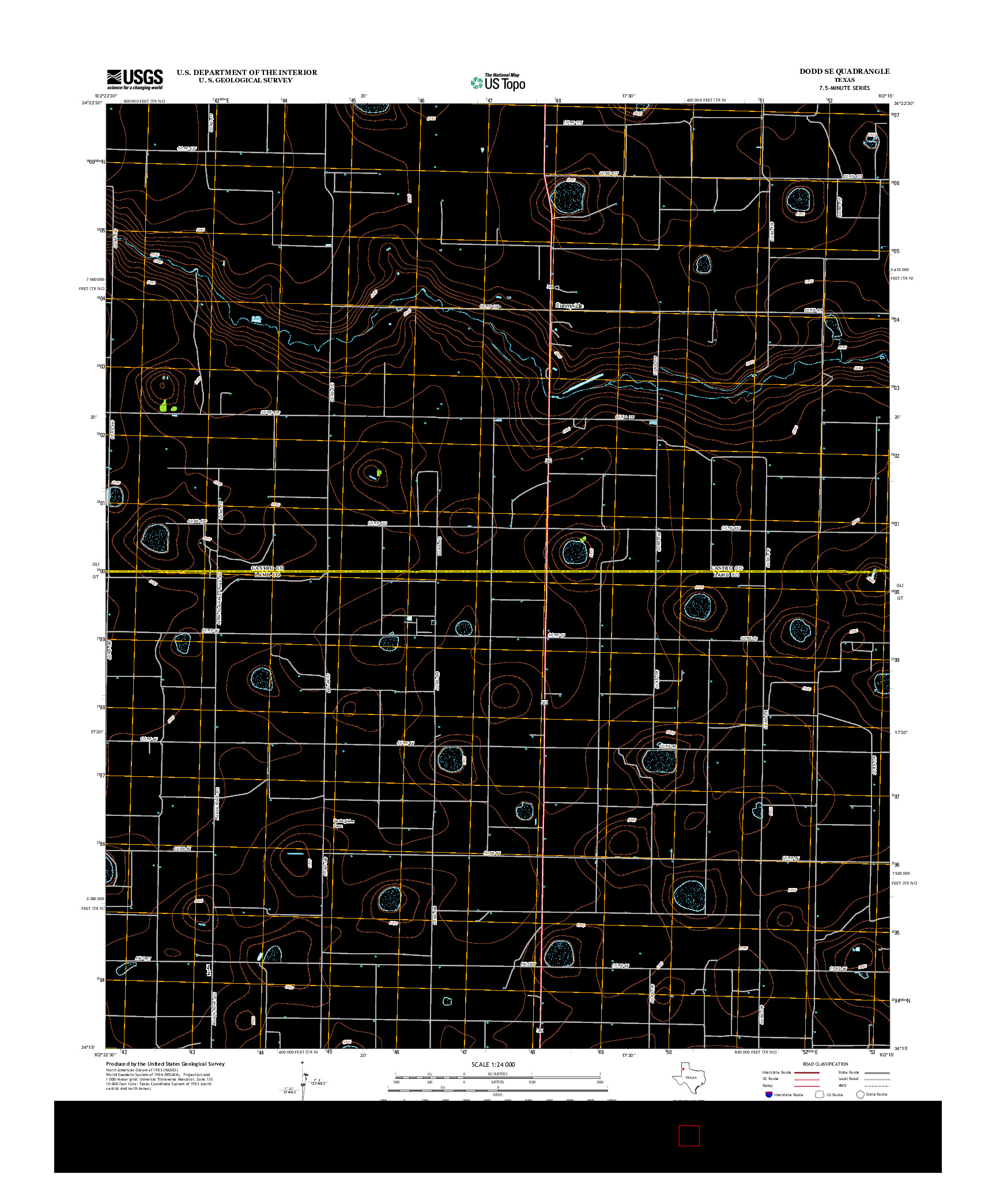 USGS US TOPO 7.5-MINUTE MAP FOR DODD SE, TX 2012
