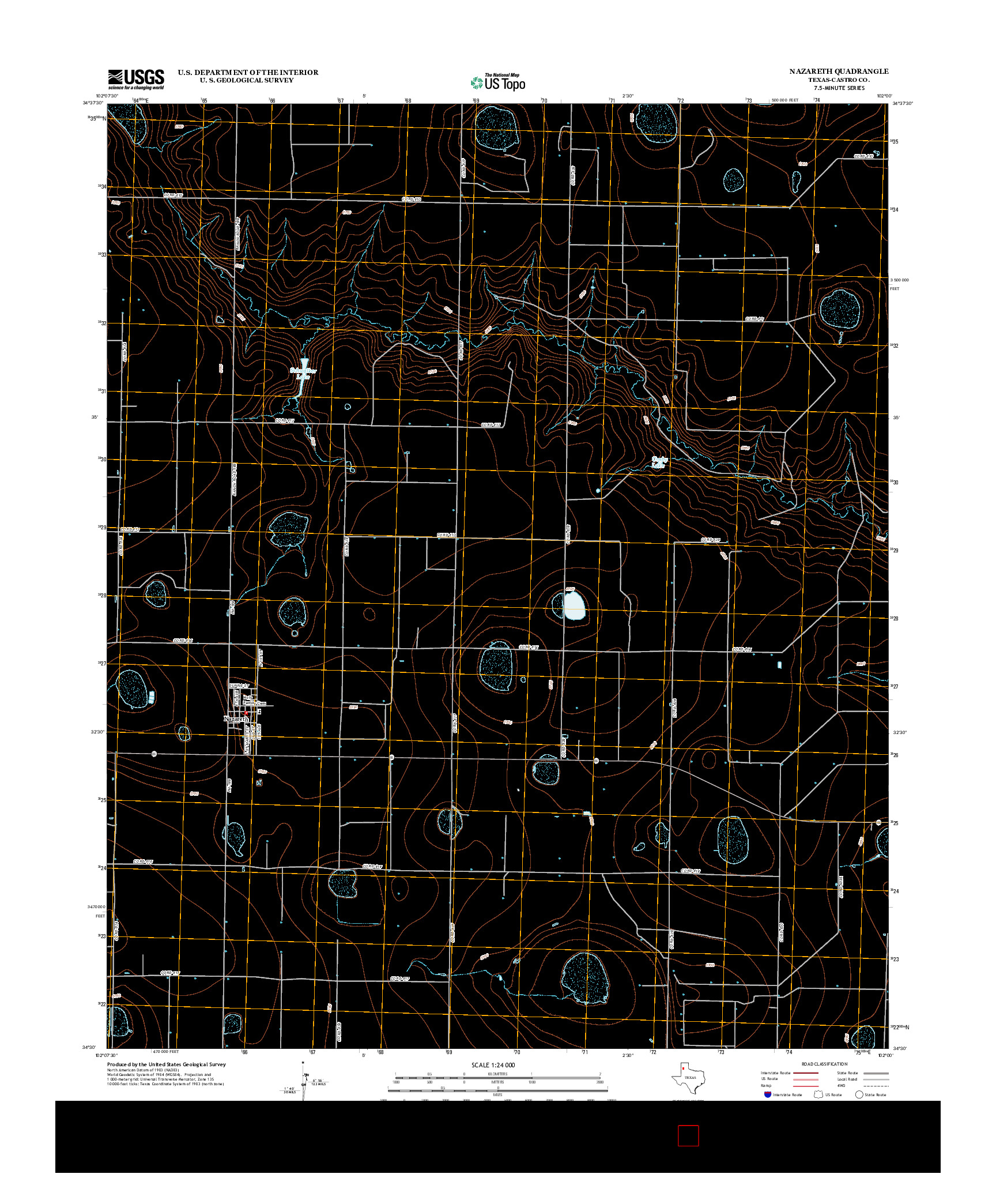 USGS US TOPO 7.5-MINUTE MAP FOR NAZARETH, TX 2012