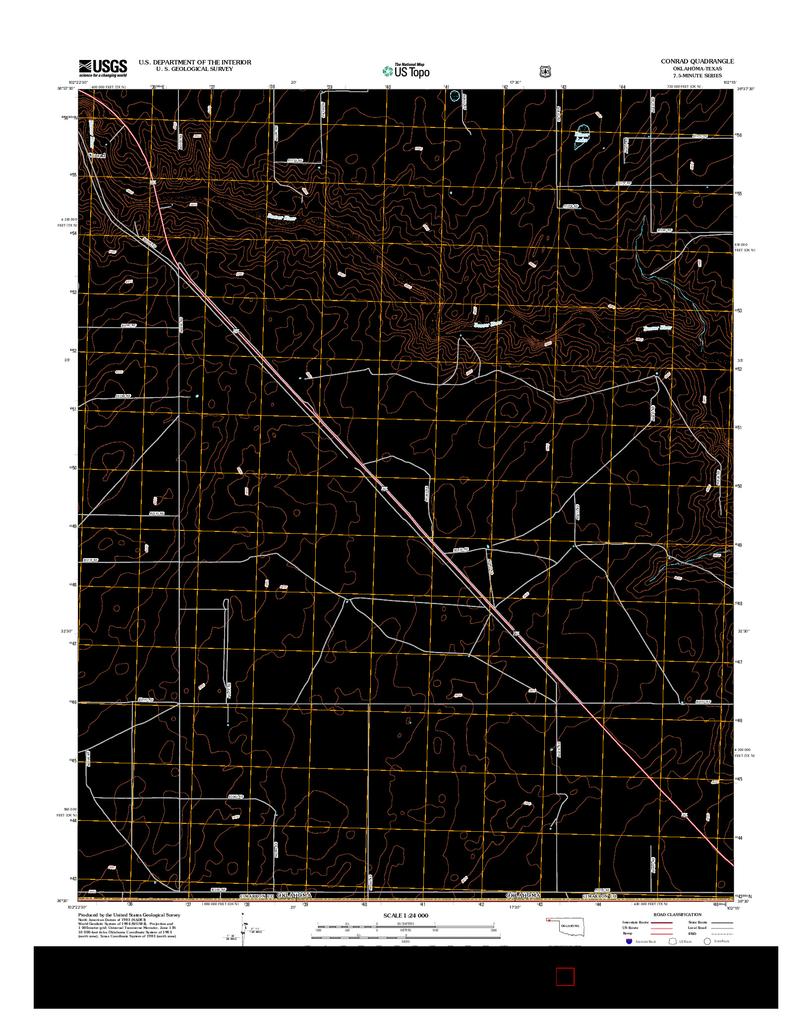USGS US TOPO 7.5-MINUTE MAP FOR CONRAD, OK-TX 2012