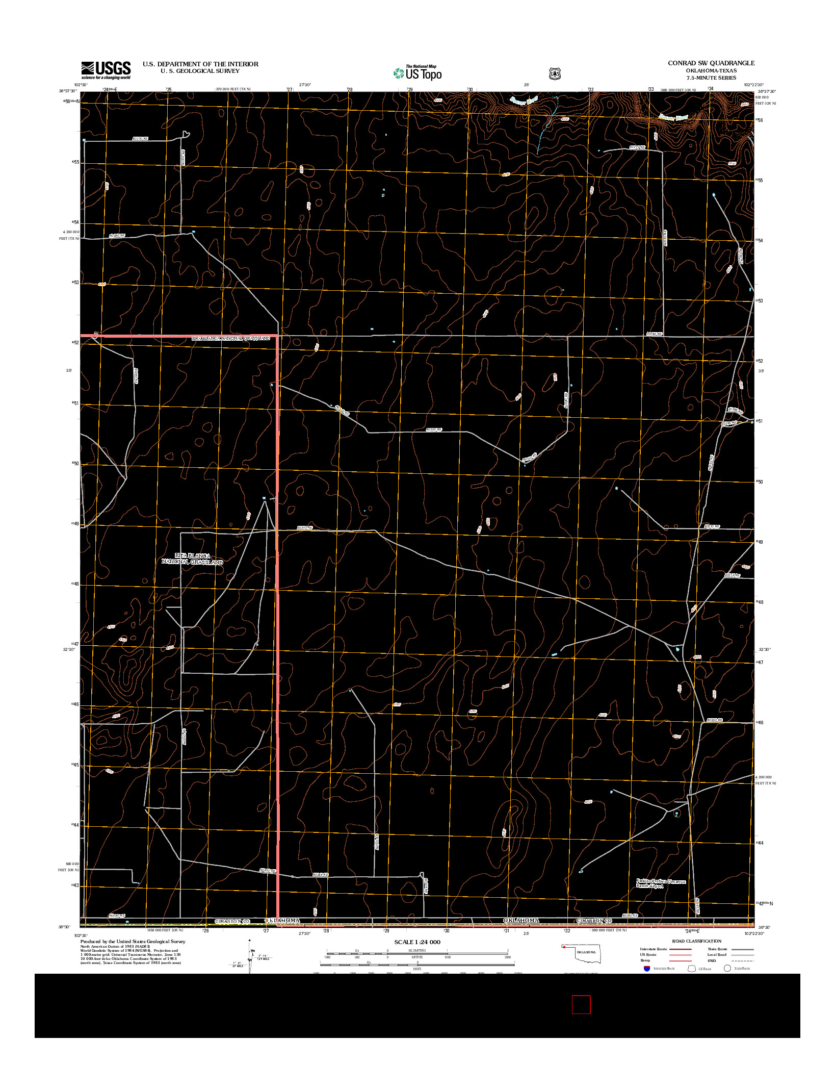 USGS US TOPO 7.5-MINUTE MAP FOR CONRAD SW, OK-TX 2012