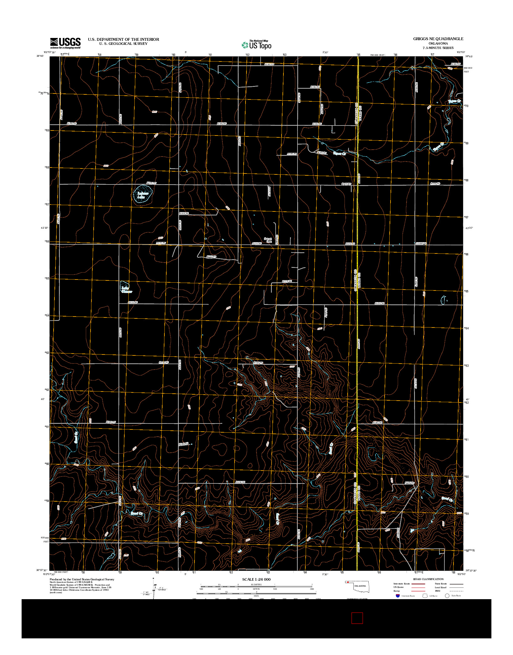 USGS US TOPO 7.5-MINUTE MAP FOR GRIGGS NE, OK 2012