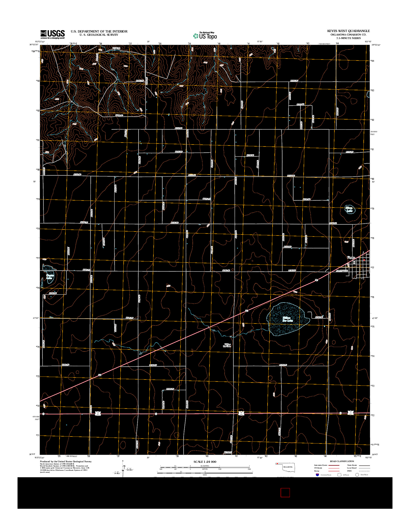 USGS US TOPO 7.5-MINUTE MAP FOR KEYES WEST, OK 2012