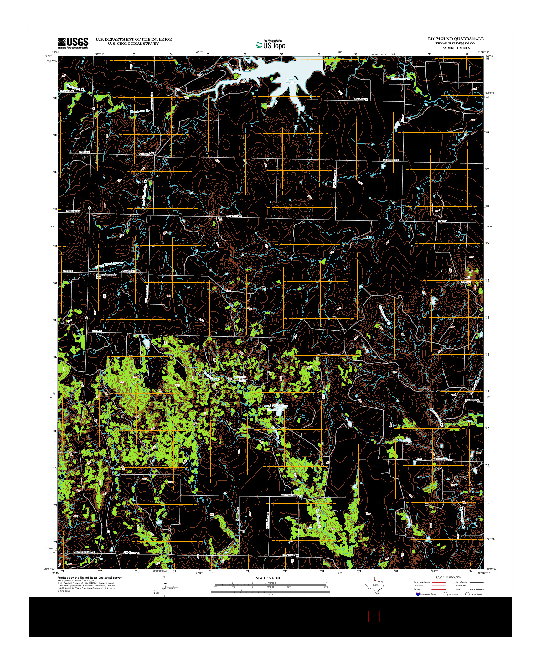 USGS US TOPO 7.5-MINUTE MAP FOR BIG MOUND, TX 2012