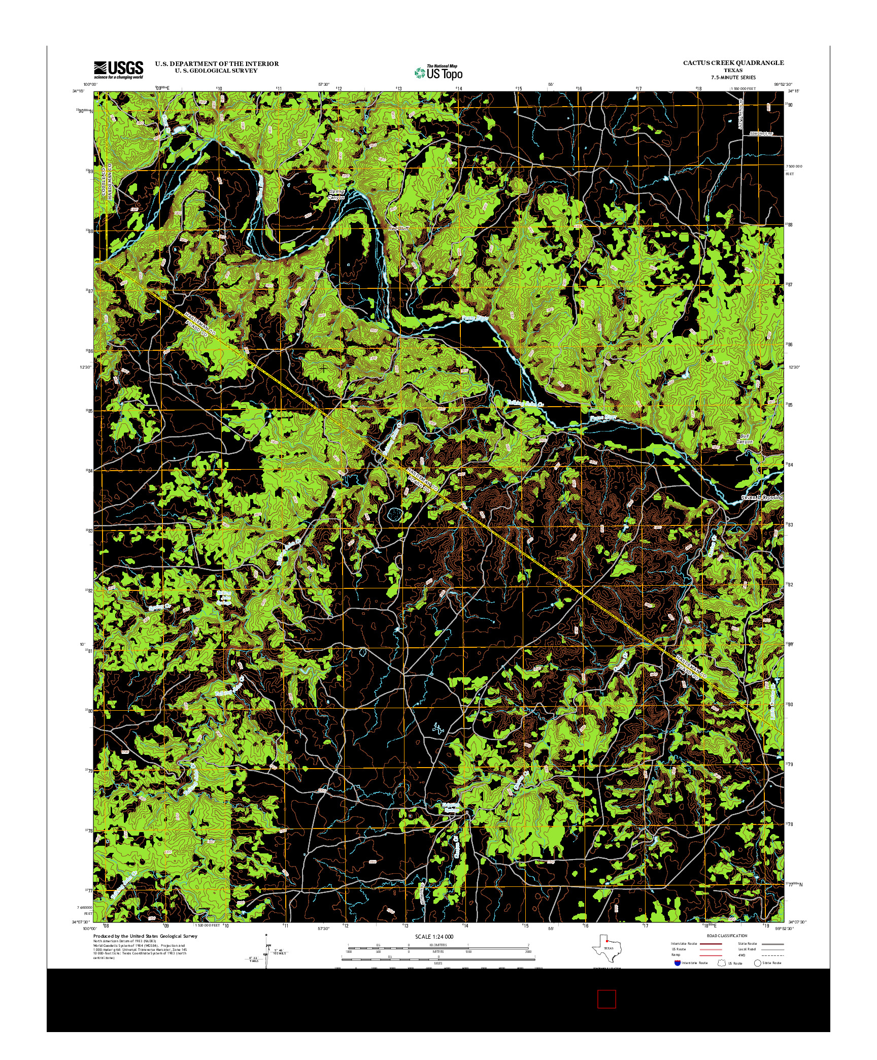 USGS US TOPO 7.5-MINUTE MAP FOR CACTUS CREEK, TX 2012