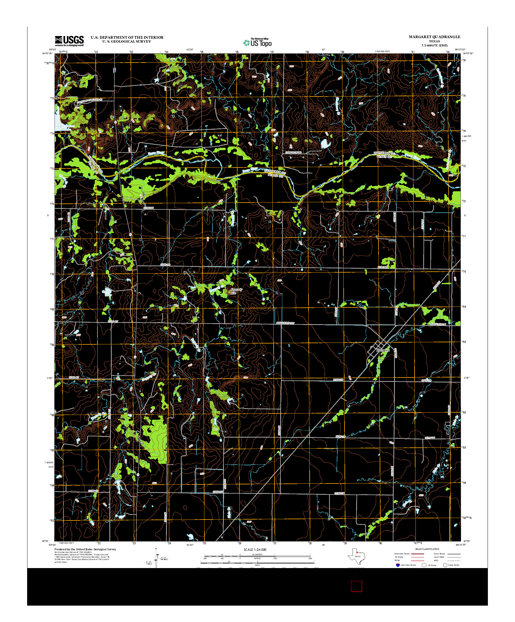 USGS US TOPO 7.5-MINUTE MAP FOR MARGARET, TX 2012