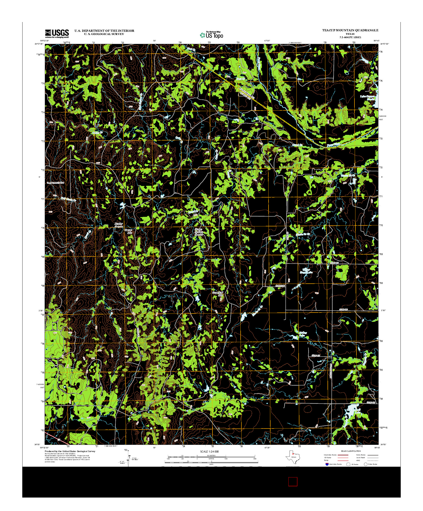 USGS US TOPO 7.5-MINUTE MAP FOR TEACUP MOUNTAIN, TX 2012