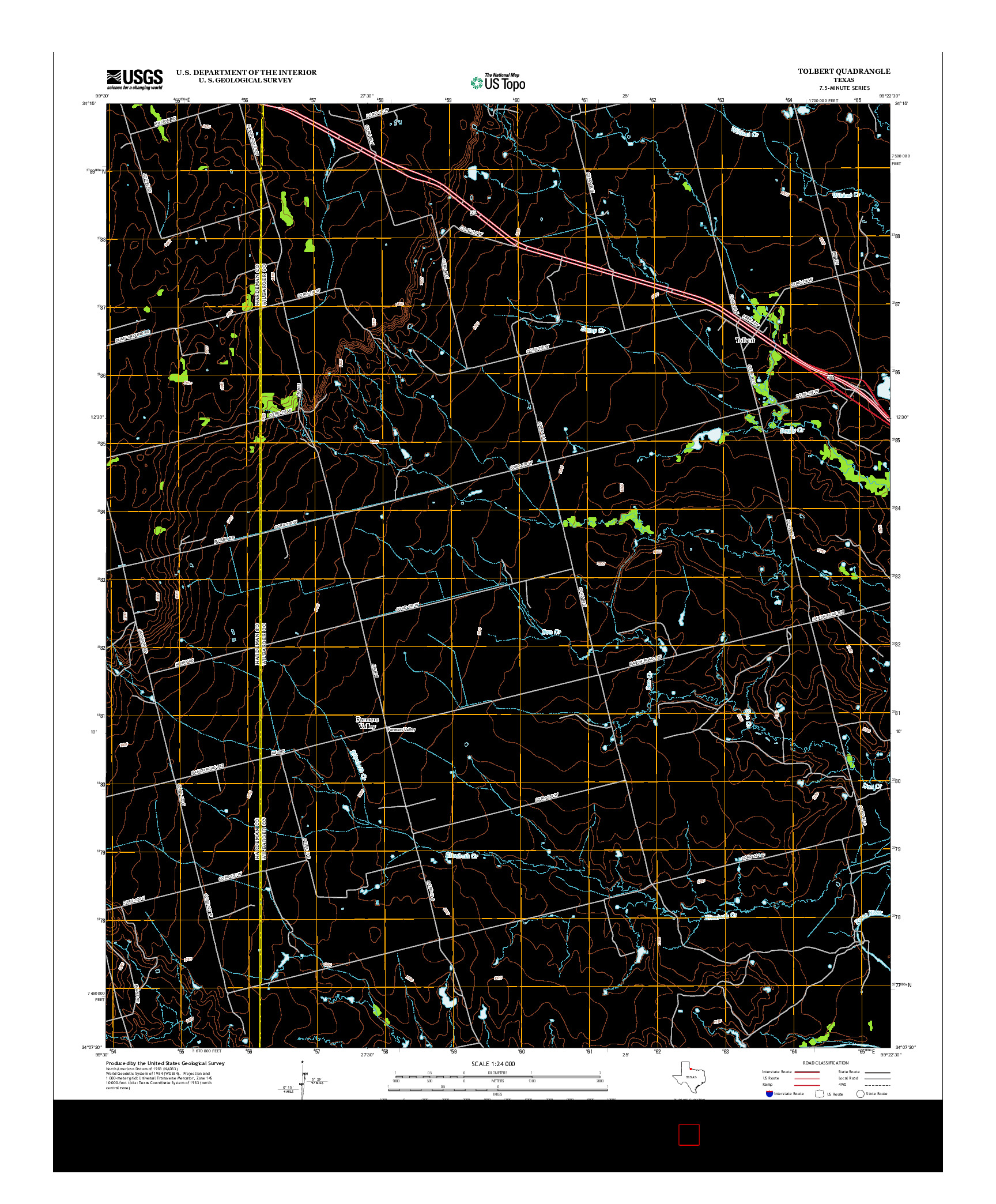 USGS US TOPO 7.5-MINUTE MAP FOR TOLBERT, TX 2012