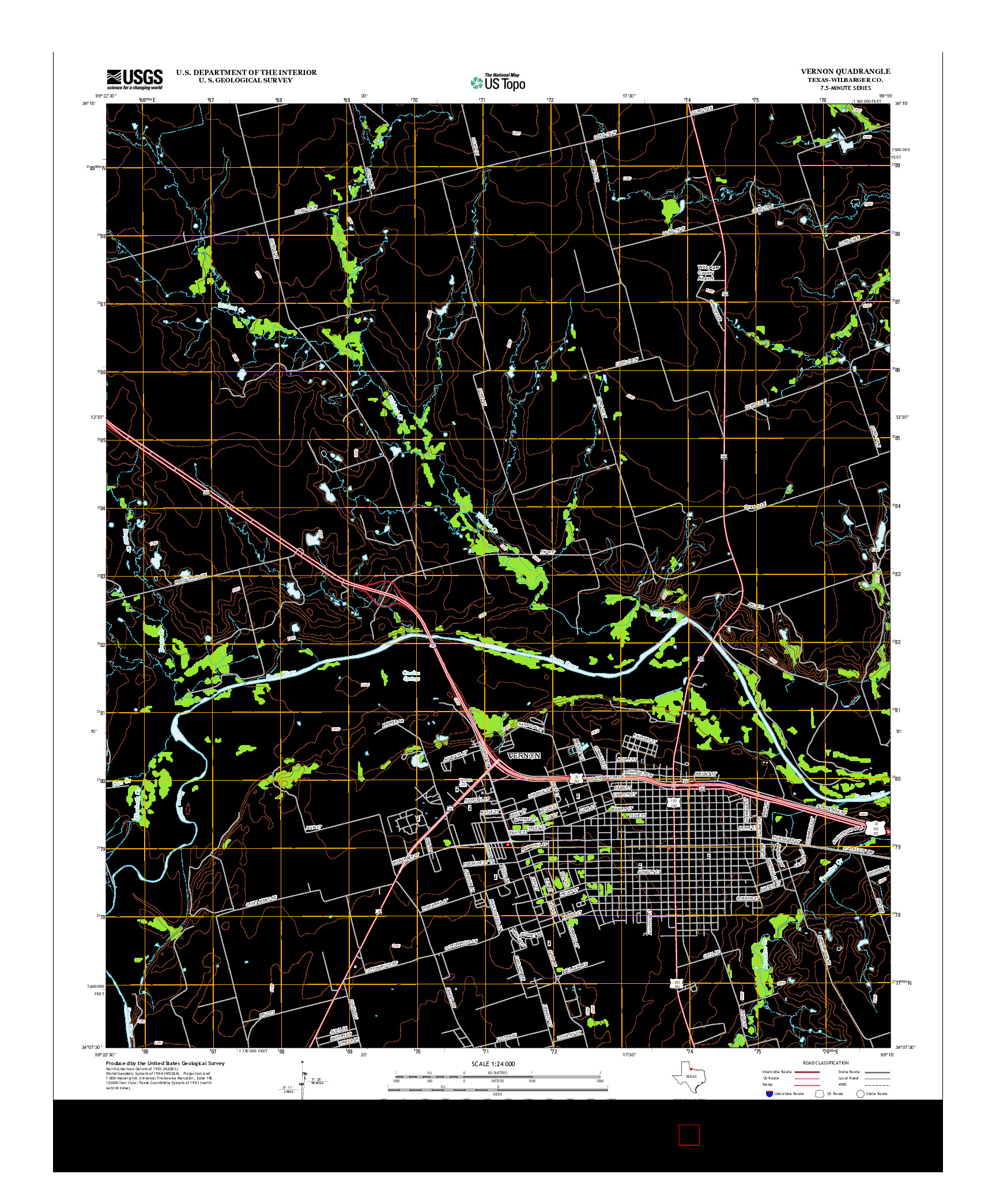 USGS US TOPO 7.5-MINUTE MAP FOR VERNON, TX 2012