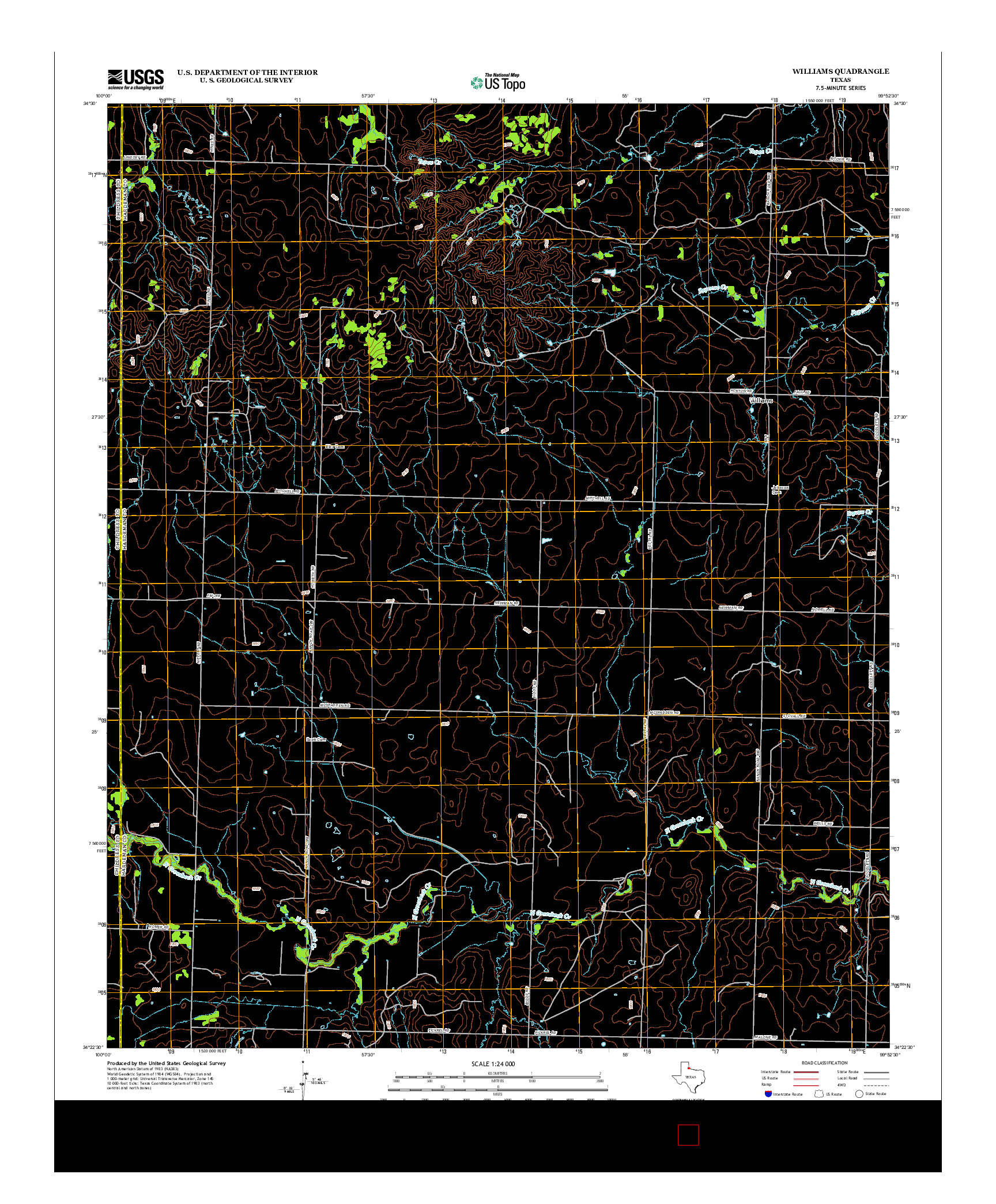 USGS US TOPO 7.5-MINUTE MAP FOR WILLIAMS, TX 2012