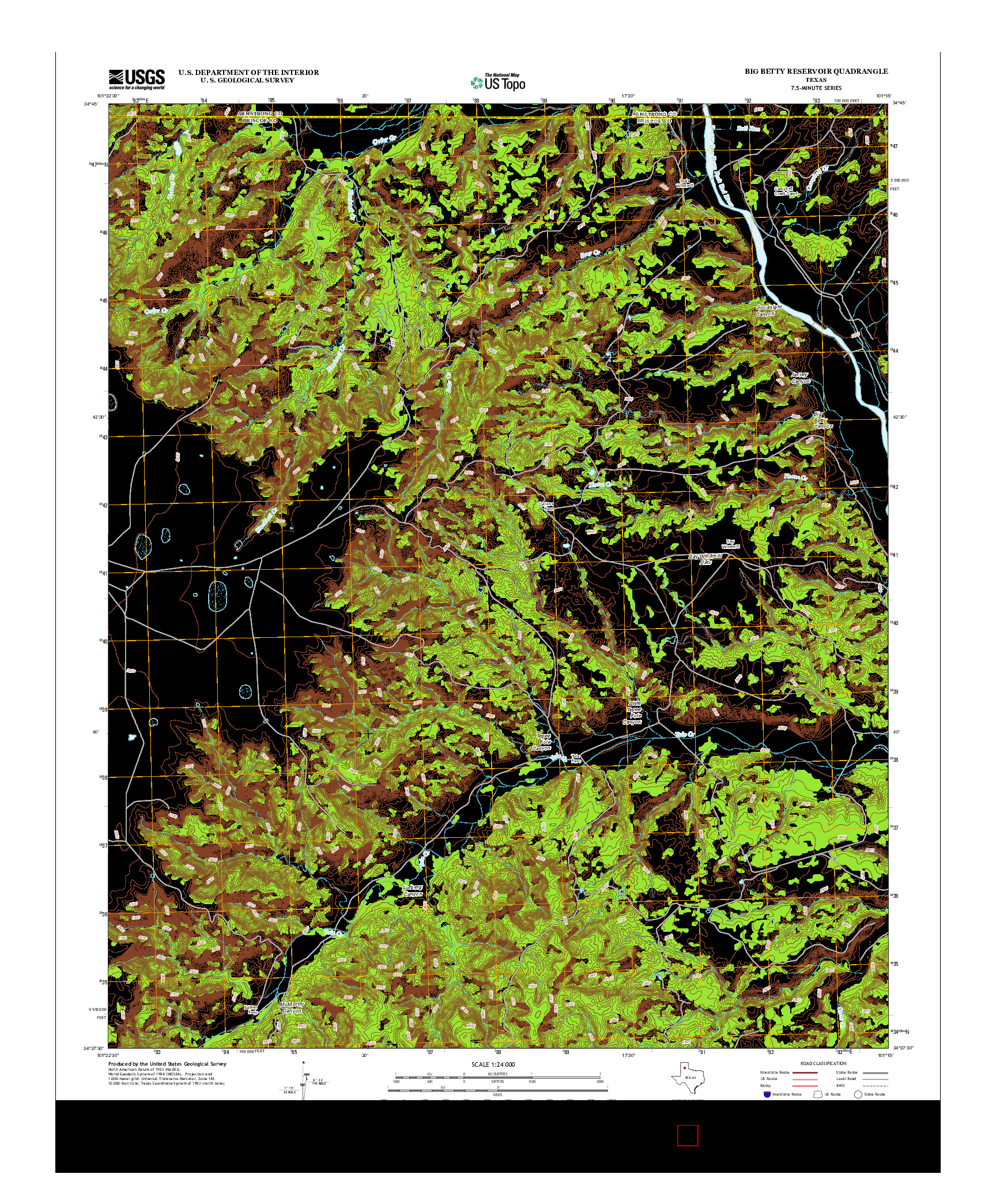 USGS US TOPO 7.5-MINUTE MAP FOR BIG BETTY RESERVOIR, TX 2012