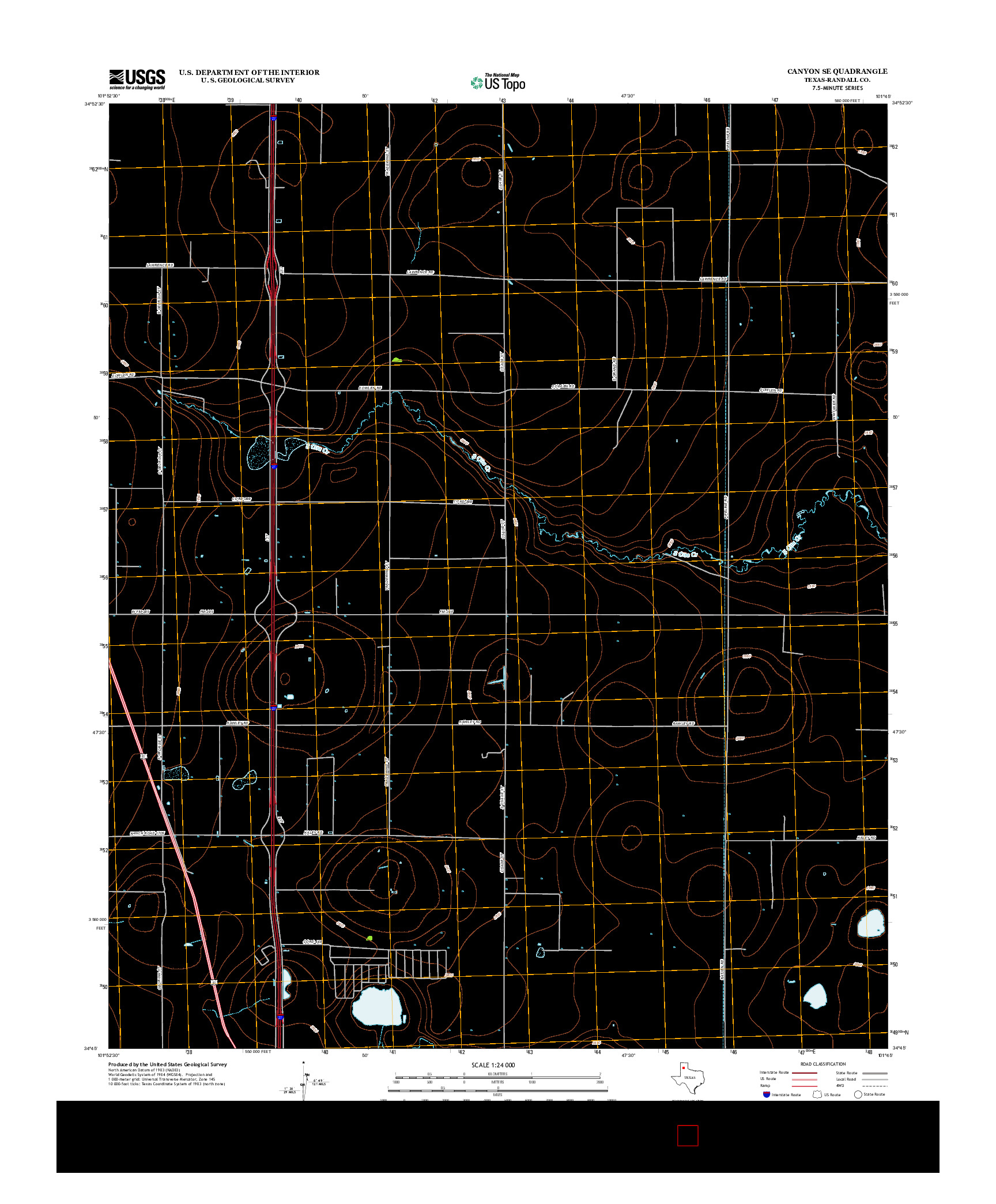 USGS US TOPO 7.5-MINUTE MAP FOR CANYON SE, TX 2012