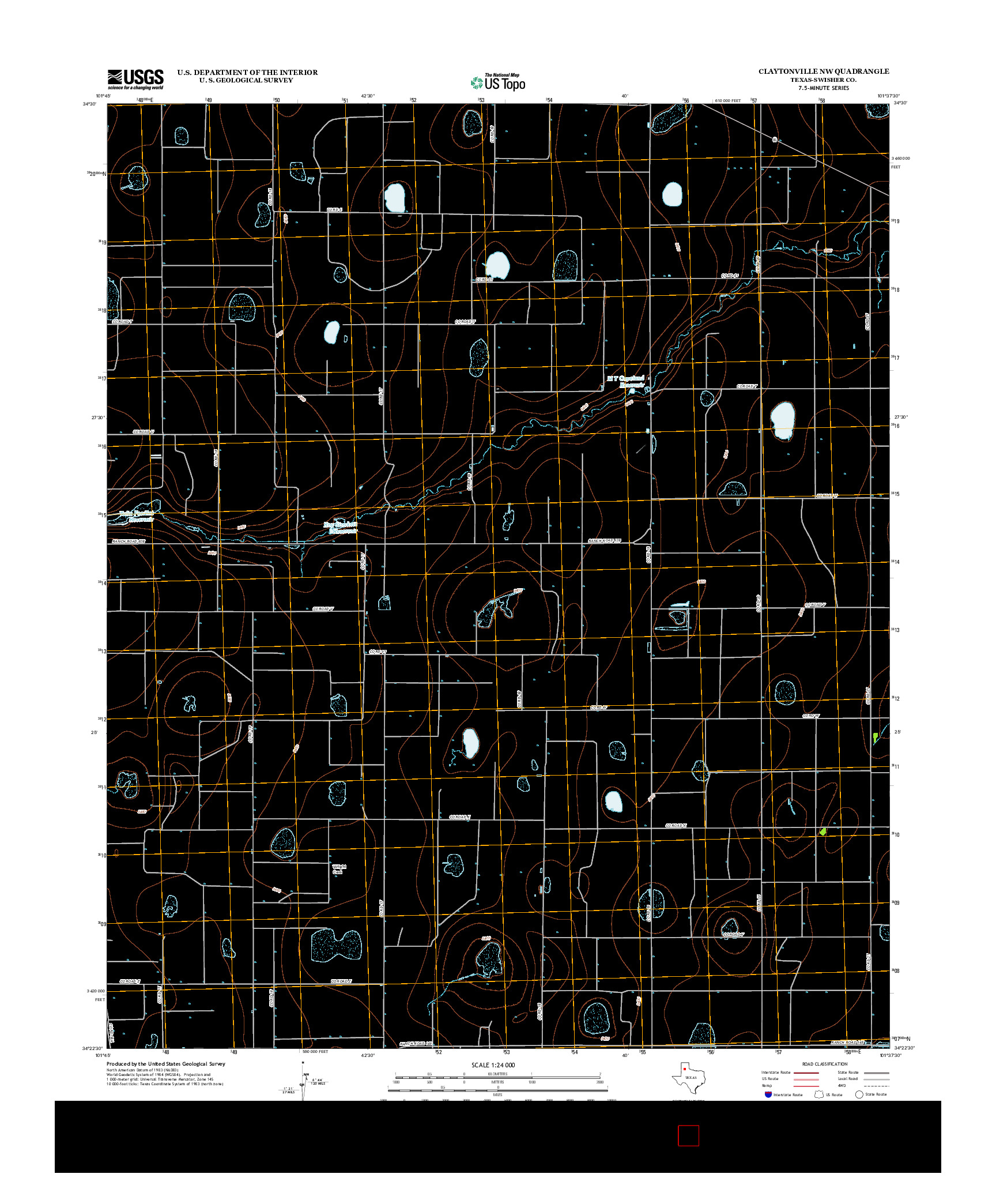 USGS US TOPO 7.5-MINUTE MAP FOR CLAYTONVILLE NW, TX 2012