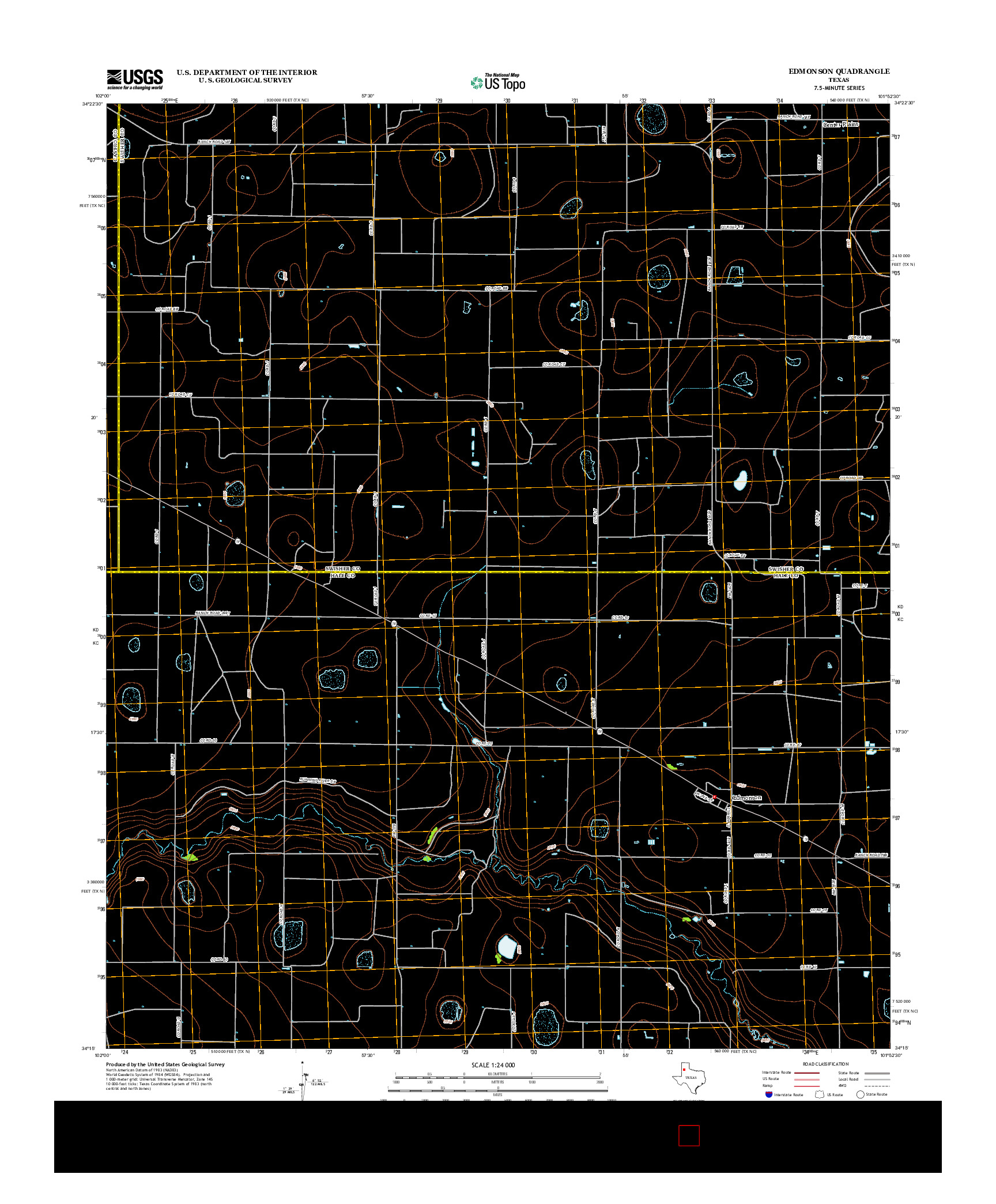 USGS US TOPO 7.5-MINUTE MAP FOR EDMONSON, TX 2012