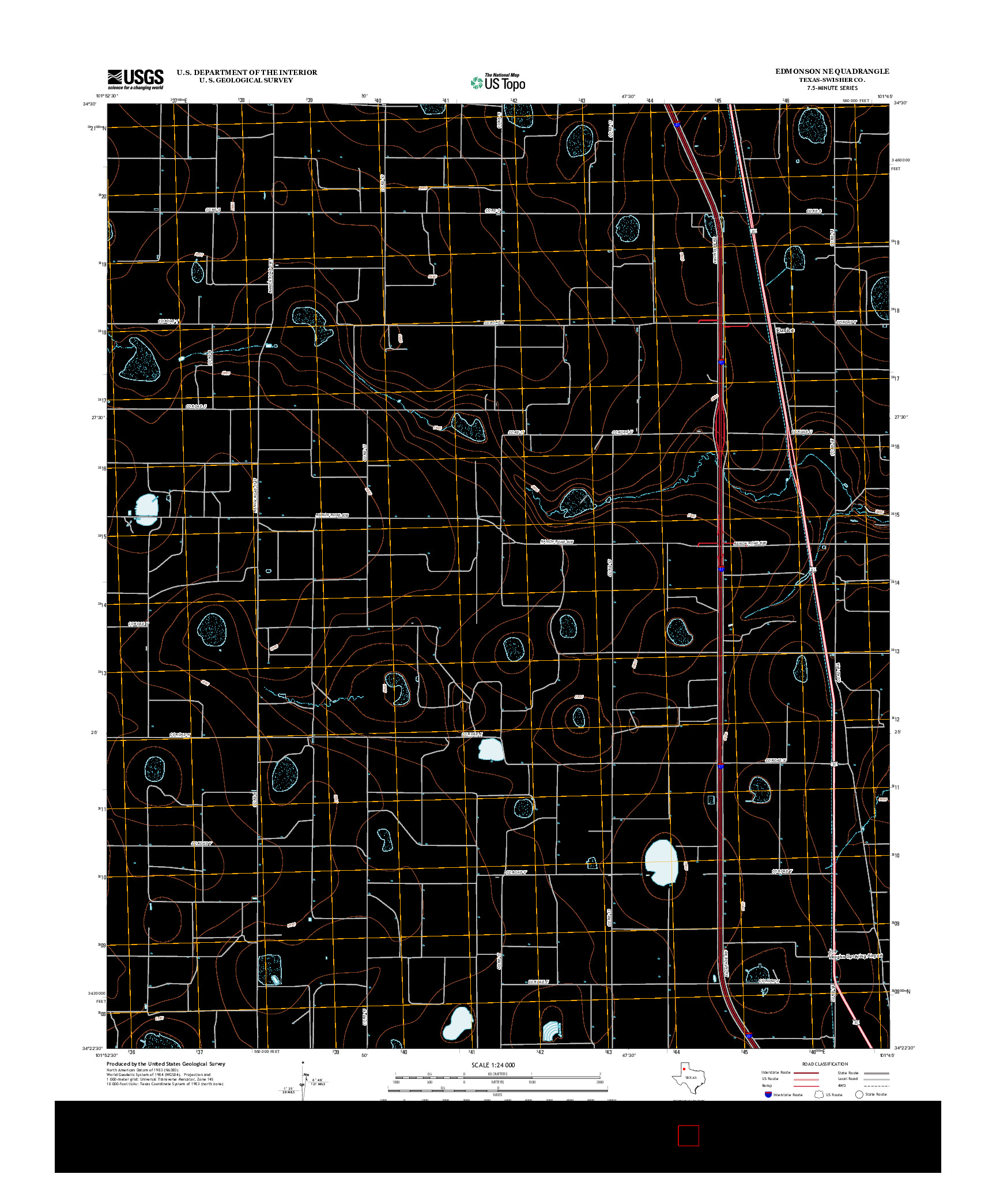 USGS US TOPO 7.5-MINUTE MAP FOR EDMONSON NE, TX 2012