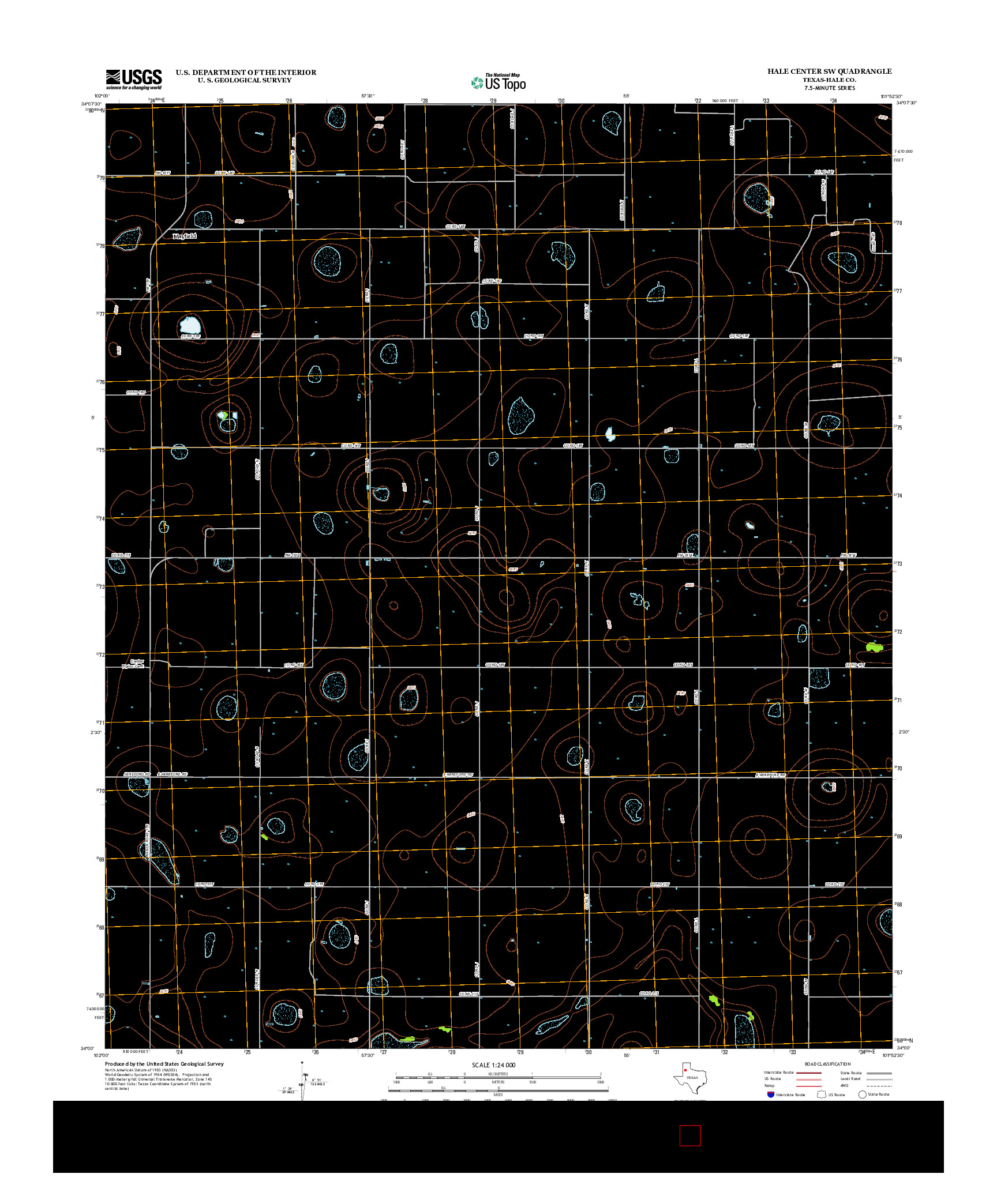 USGS US TOPO 7.5-MINUTE MAP FOR HALE CENTER SW, TX 2012