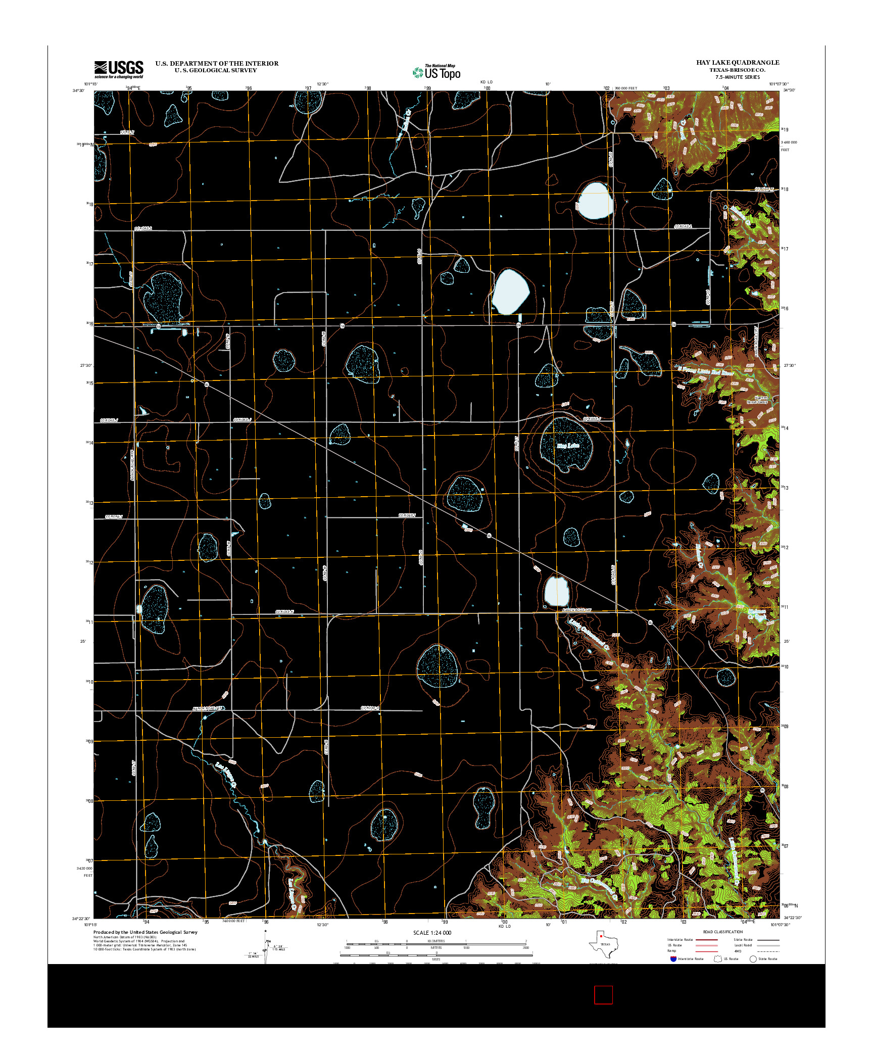 USGS US TOPO 7.5-MINUTE MAP FOR HAY LAKE, TX 2012
