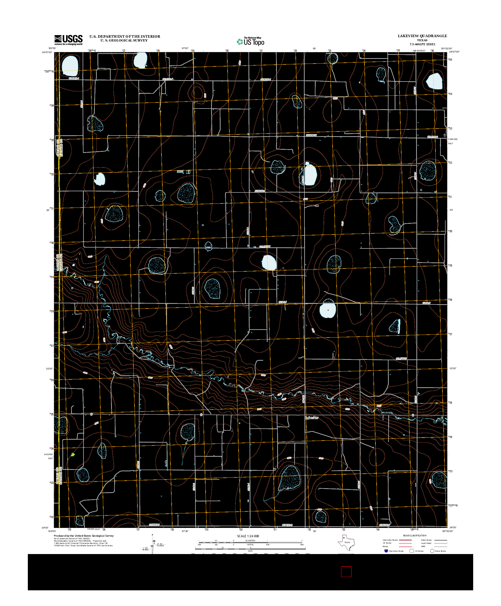 USGS US TOPO 7.5-MINUTE MAP FOR LAKEVIEW, TX 2012