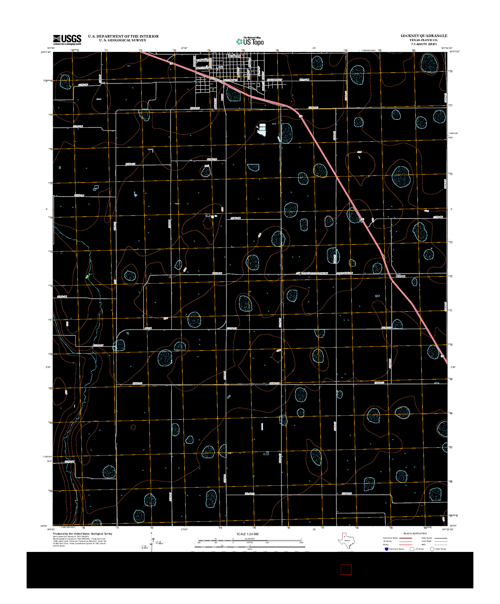 USGS US TOPO 7.5-MINUTE MAP FOR LOCKNEY, TX 2012