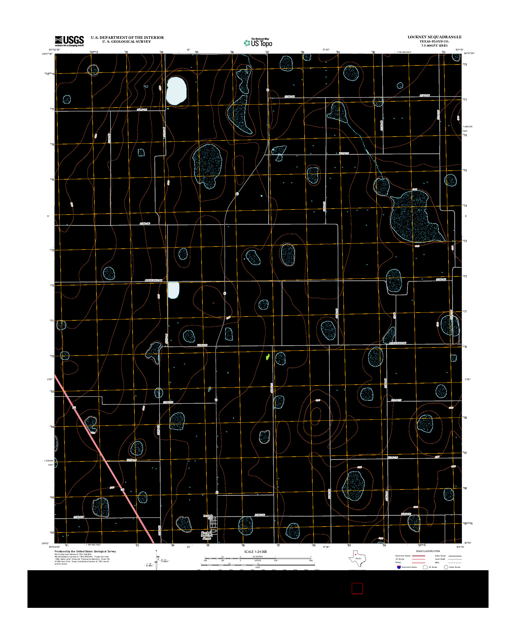 USGS US TOPO 7.5-MINUTE MAP FOR LOCKNEY SE, TX 2012