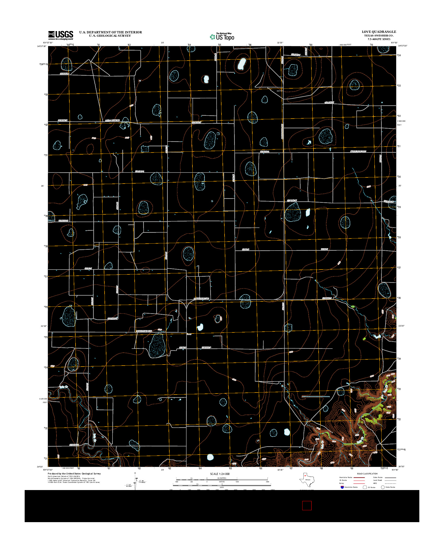 USGS US TOPO 7.5-MINUTE MAP FOR LOVE, TX 2012