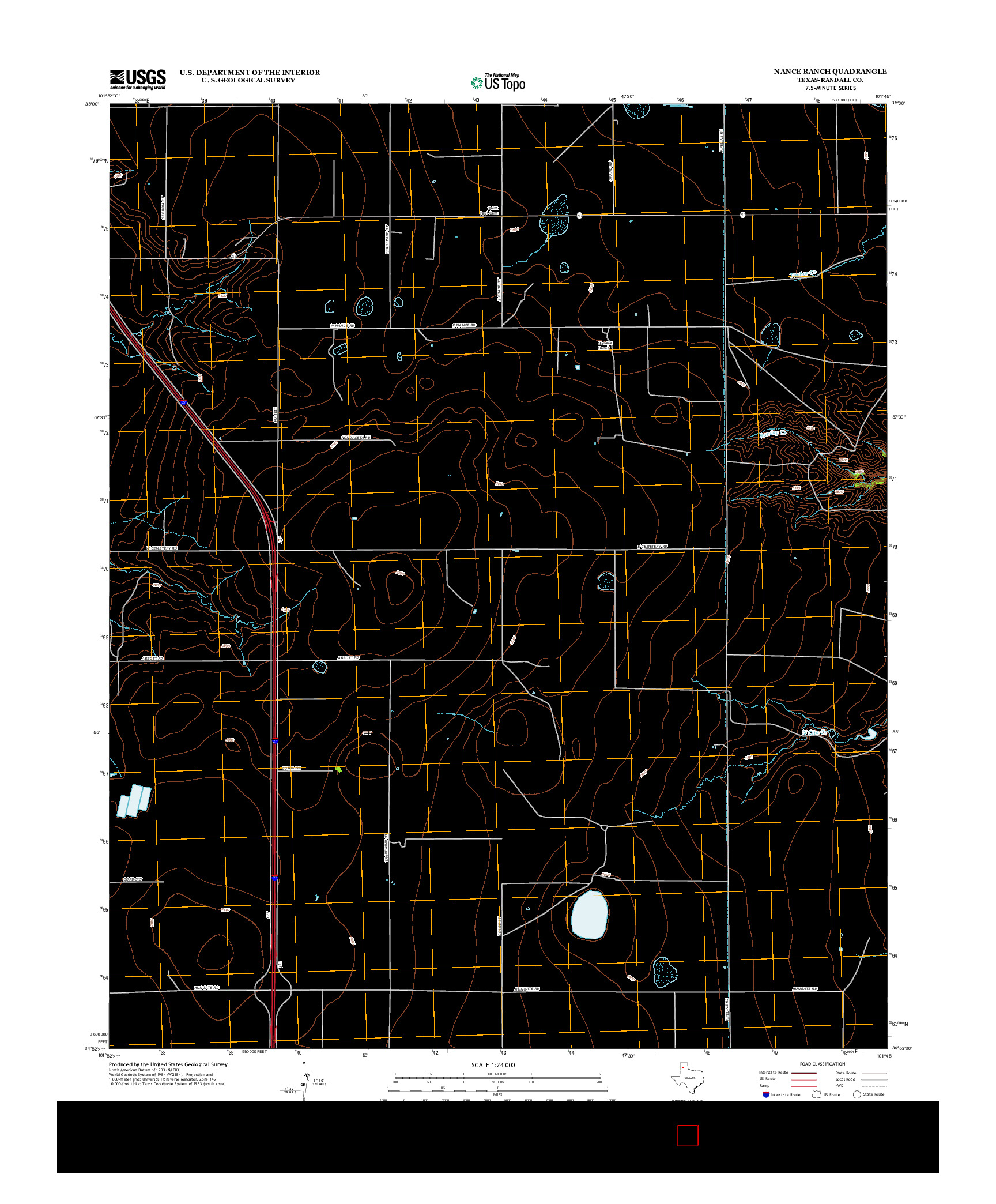 USGS US TOPO 7.5-MINUTE MAP FOR NANCE RANCH, TX 2012