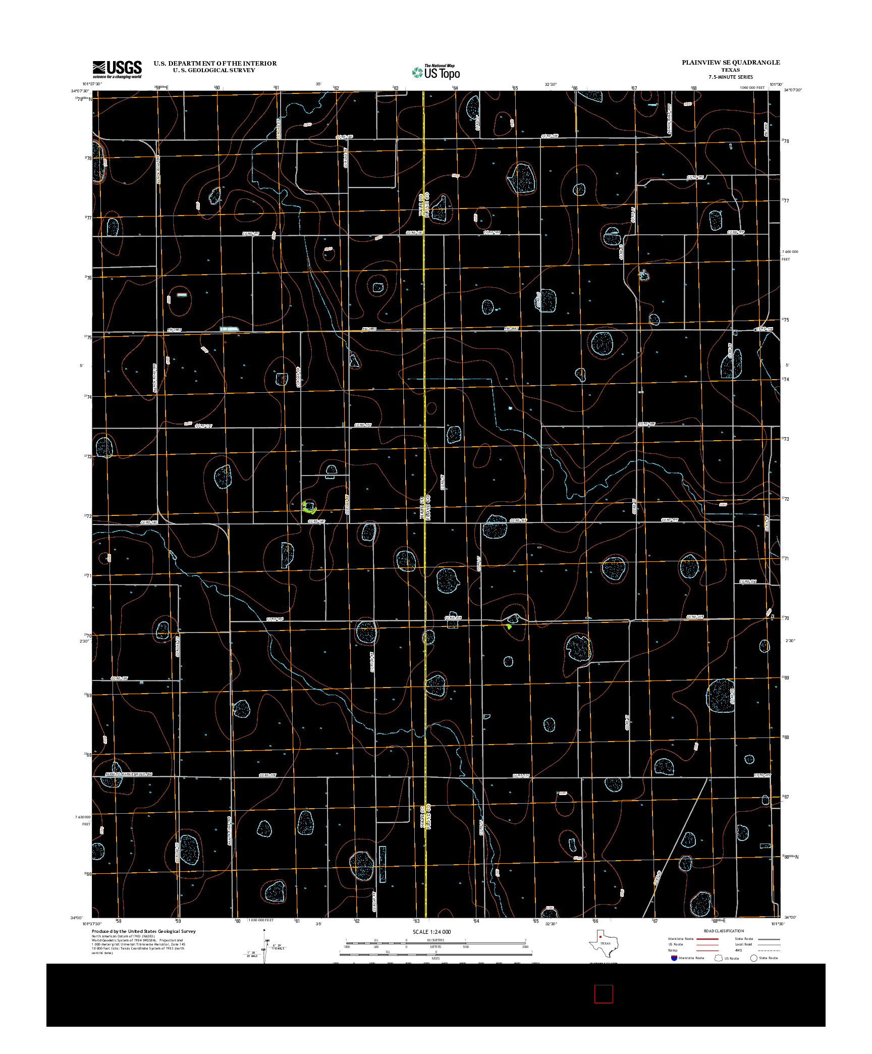 USGS US TOPO 7.5-MINUTE MAP FOR PLAINVIEW SE, TX 2012