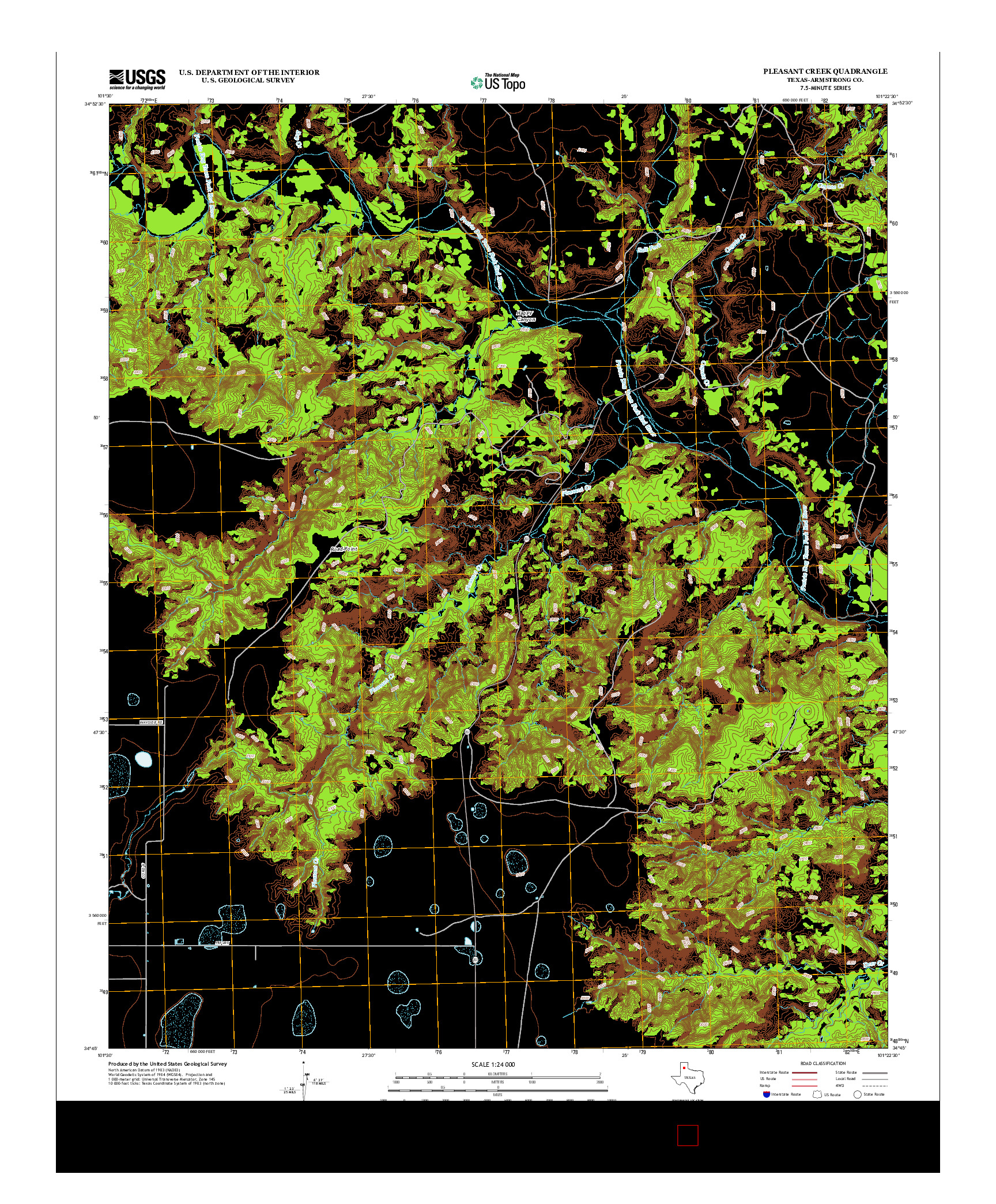 USGS US TOPO 7.5-MINUTE MAP FOR PLEASANT CREEK, TX 2012