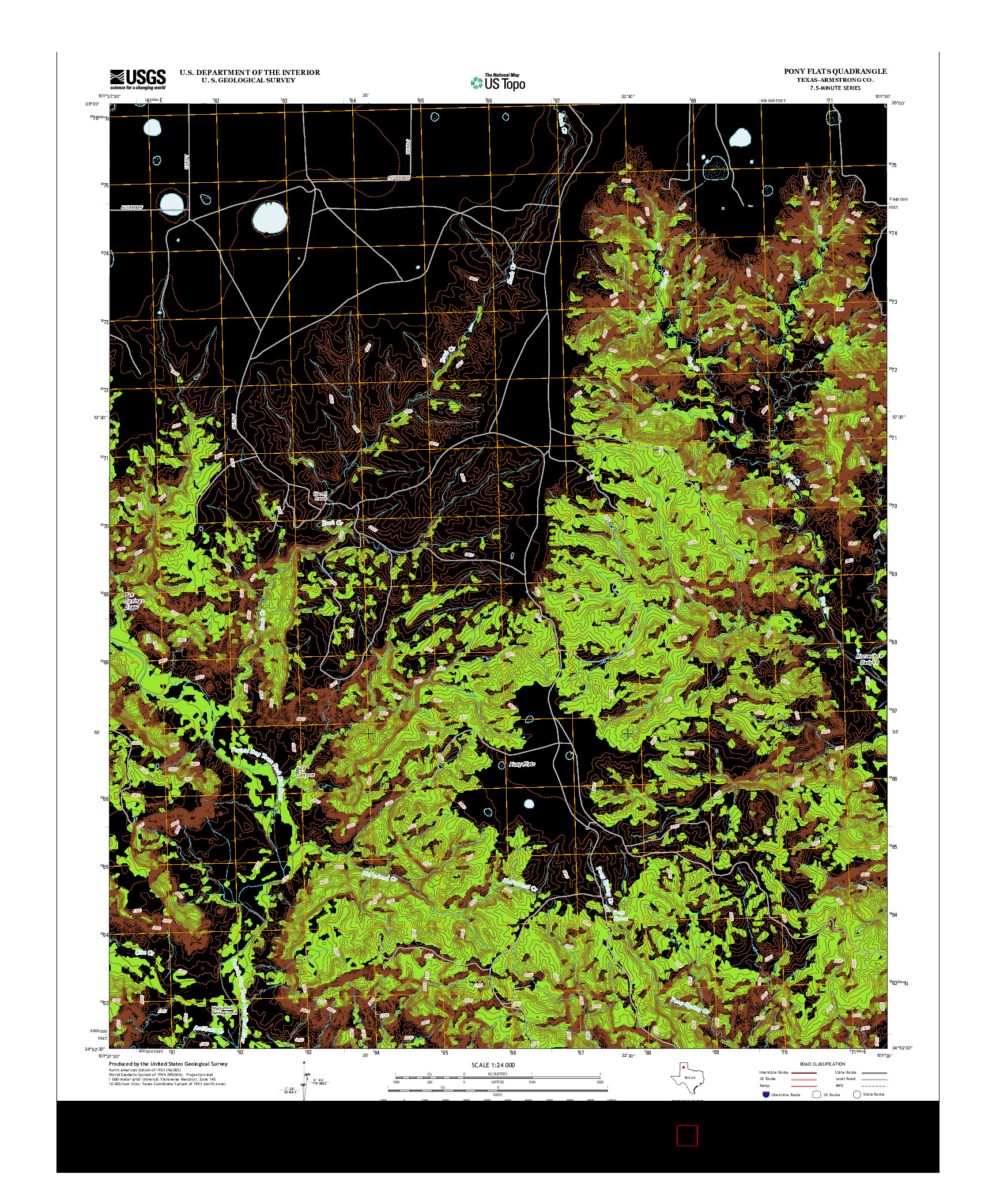 USGS US TOPO 7.5-MINUTE MAP FOR PONY FLATS, TX 2012