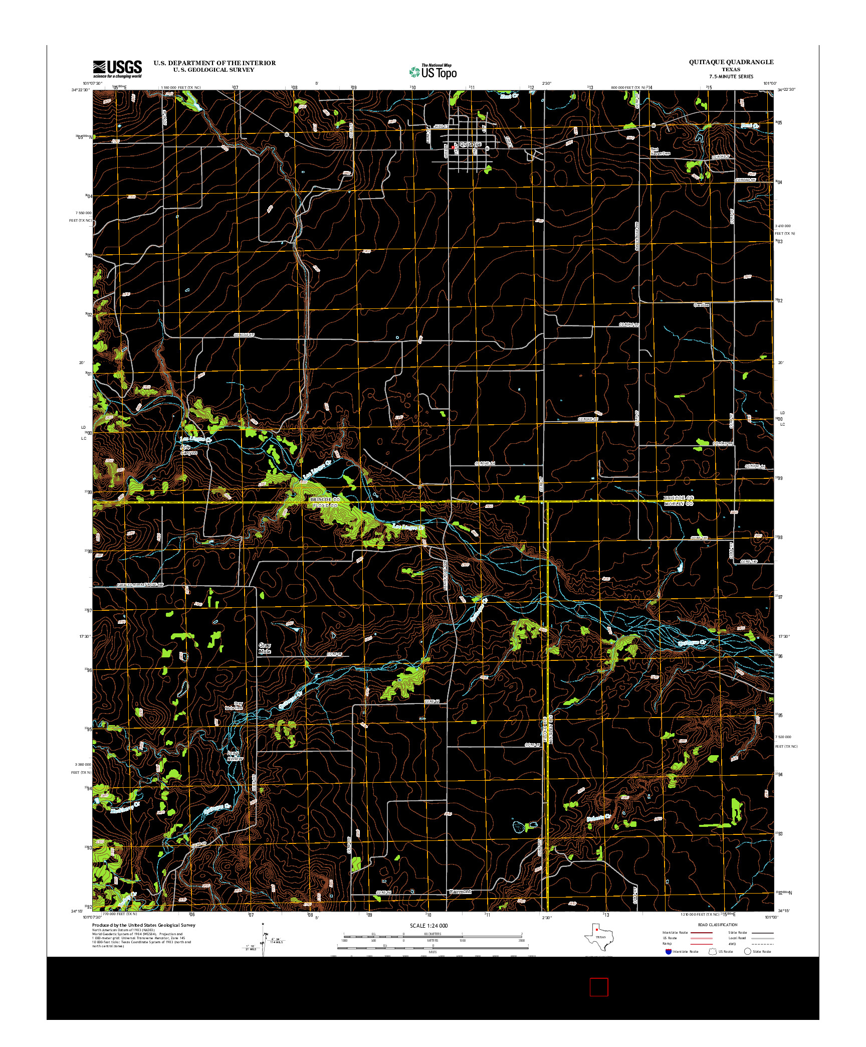 USGS US TOPO 7.5-MINUTE MAP FOR QUITAQUE, TX 2012