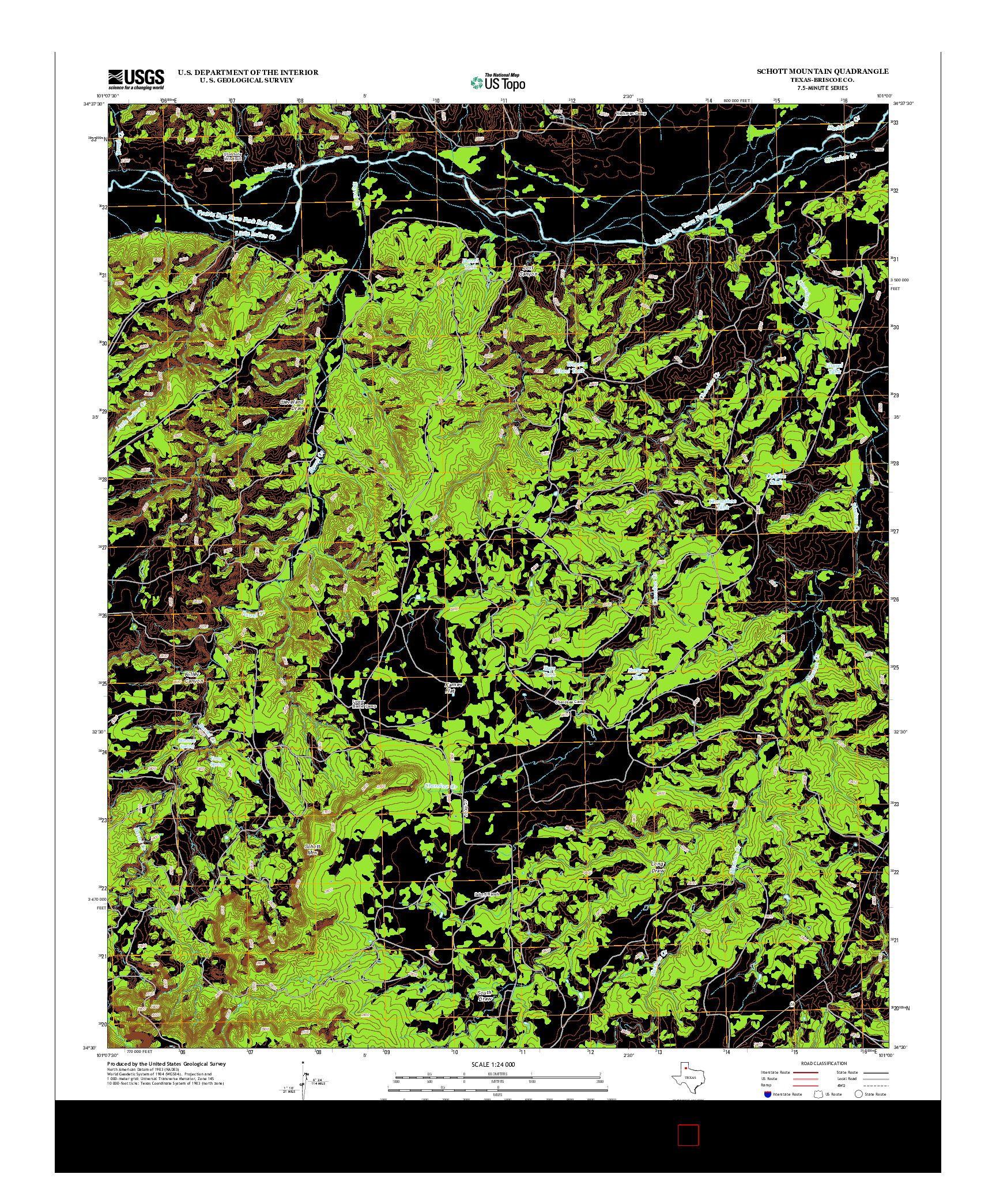 USGS US TOPO 7.5-MINUTE MAP FOR SCHOTT MOUNTAIN, TX 2012